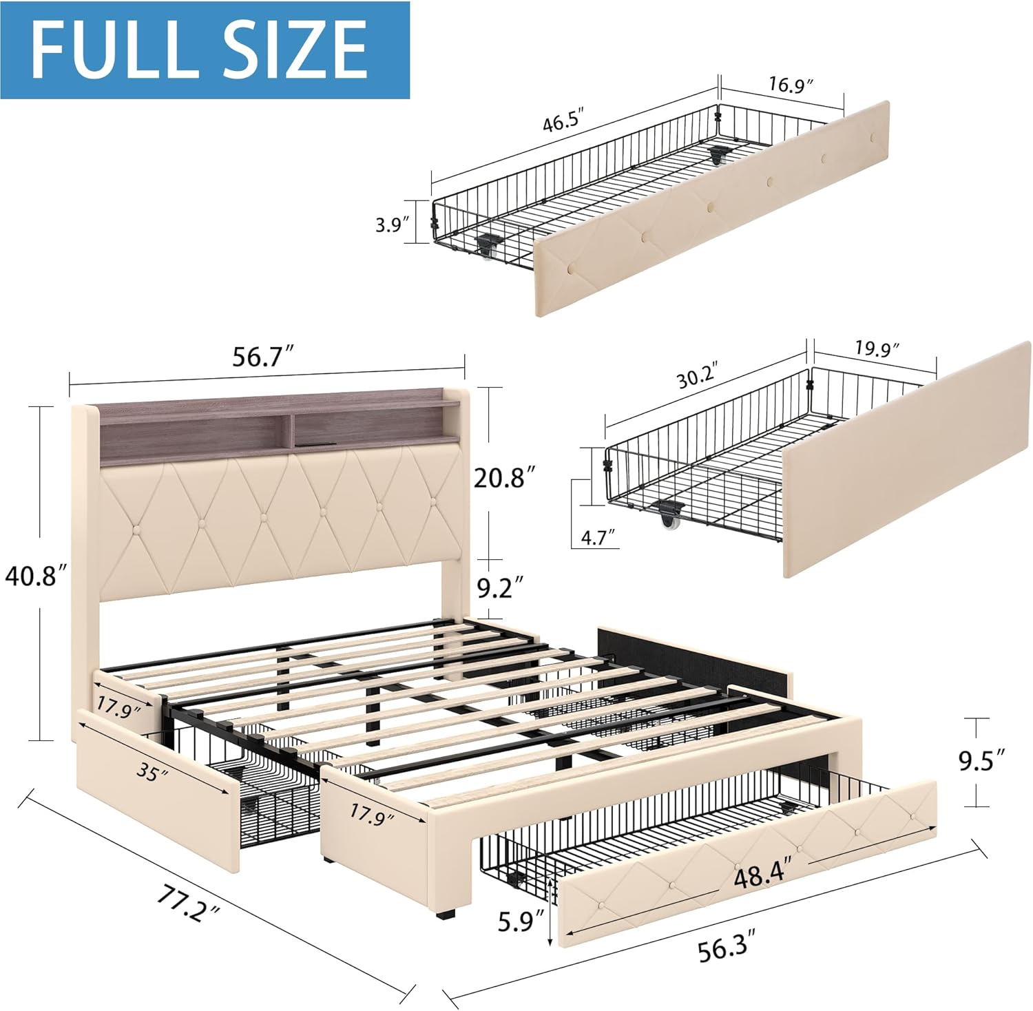 VECELO Velvet Queen Size Upholstered Bed Frame with Headboard