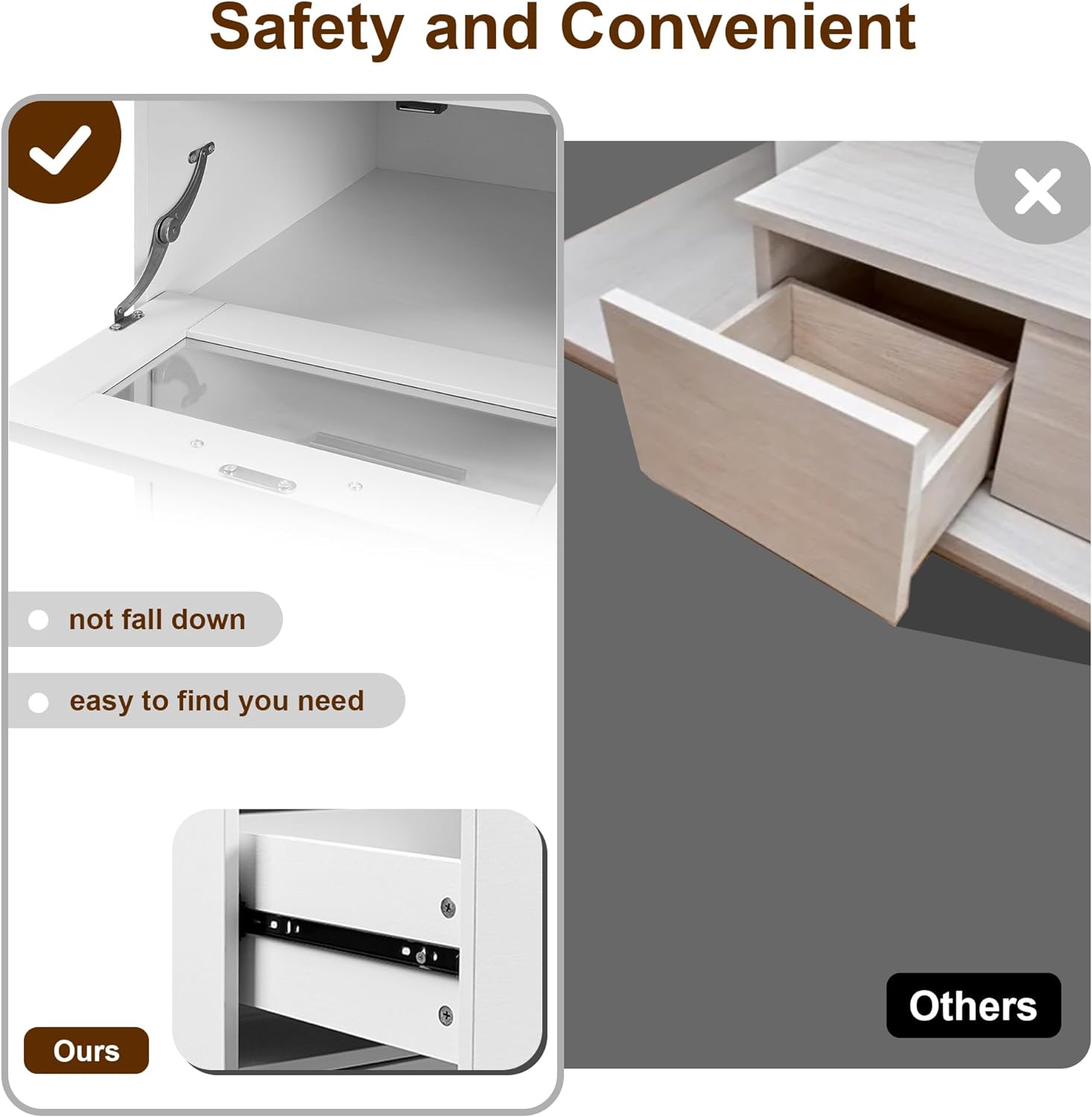 VECELO Dresser for Bedroom Chest of 4 Drawers/6 Drawer with Adjustable LED Lights - VECELO