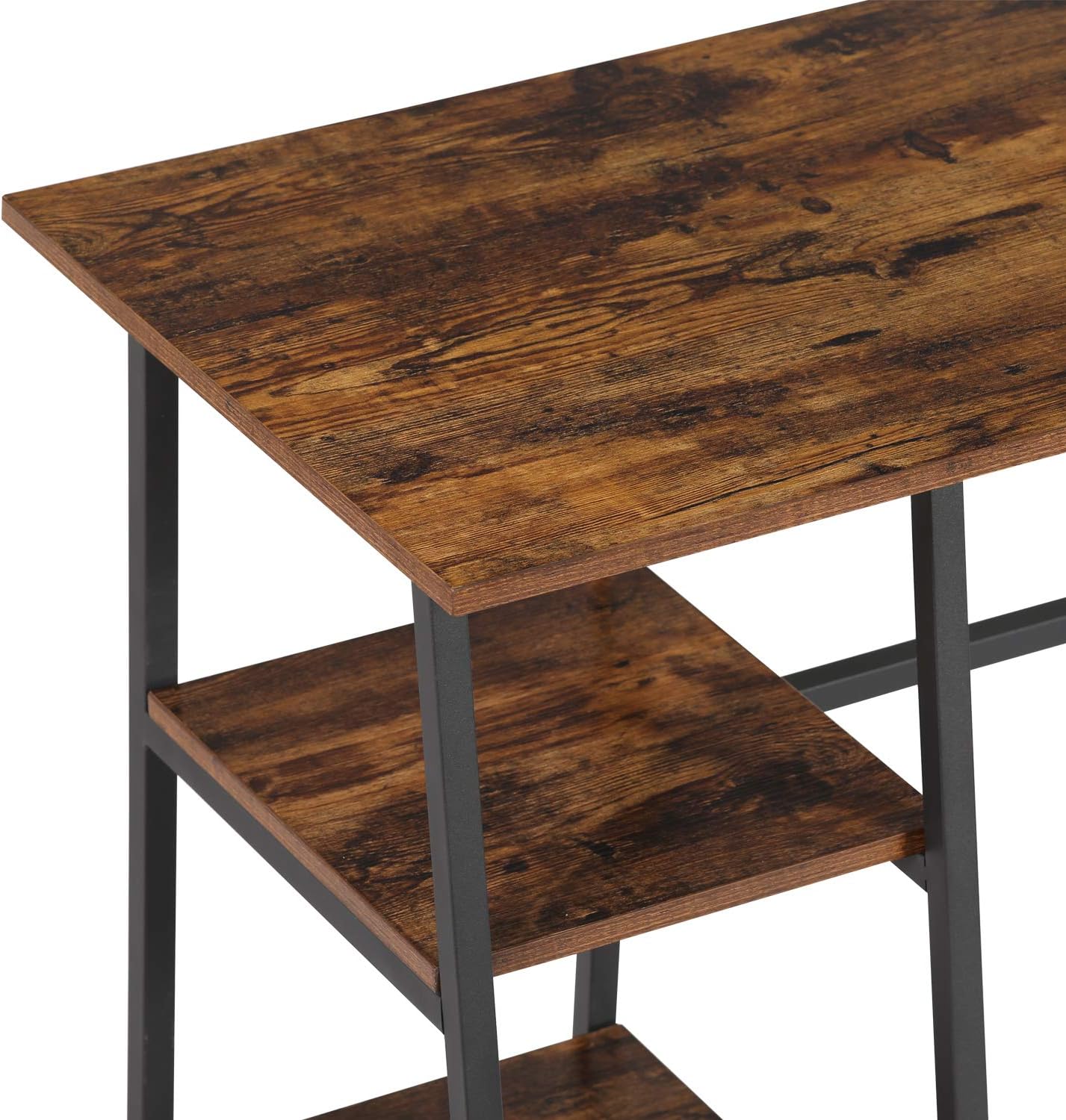 VECELO Computer Writing Desk with 2 Tier Storage Shelves, Modern Simple Student Study Table - VECELO