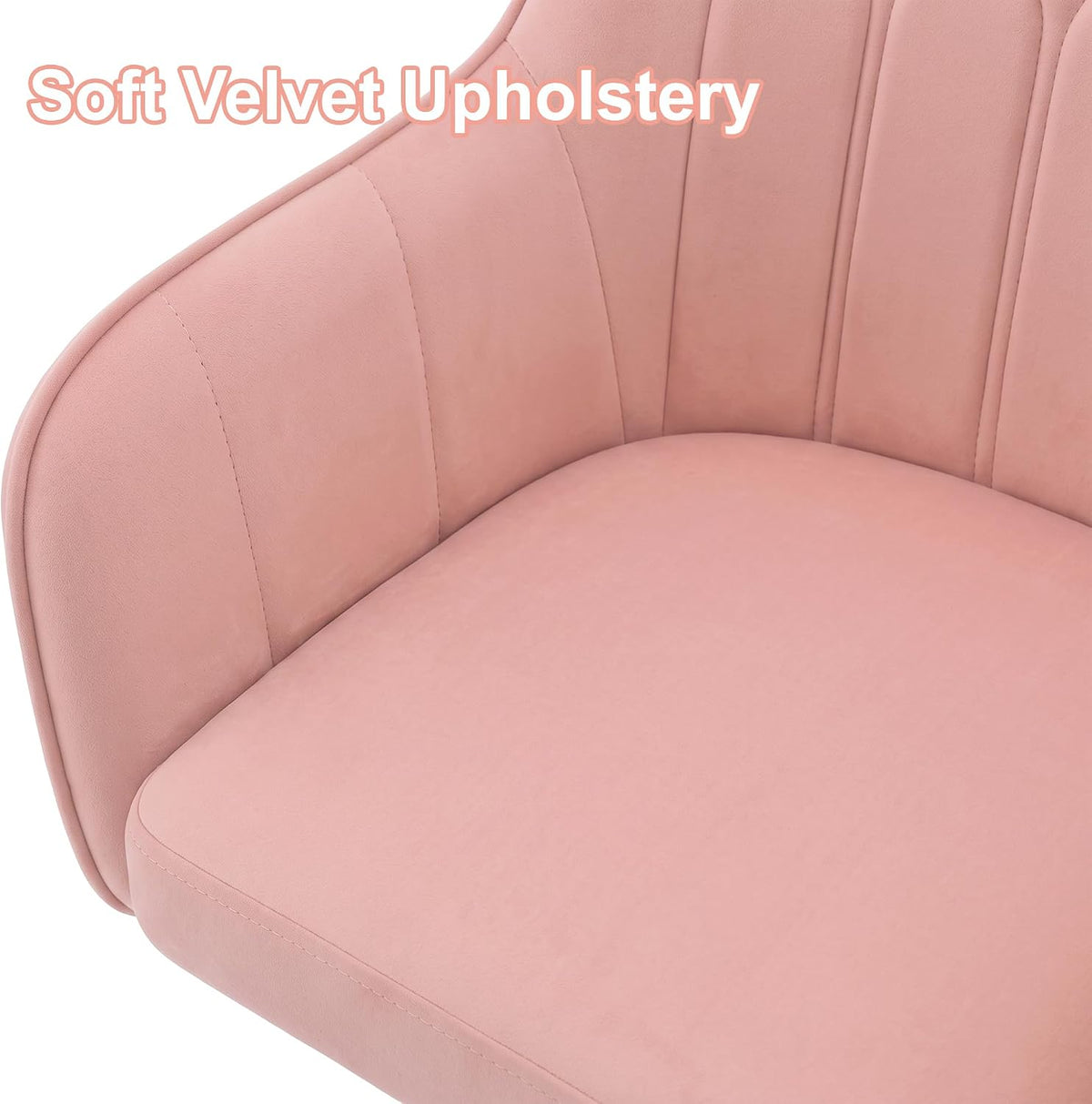 VECELO Modern Accent Chair with Adjustable Height Swivel Vanity Chair with Velvet Seat