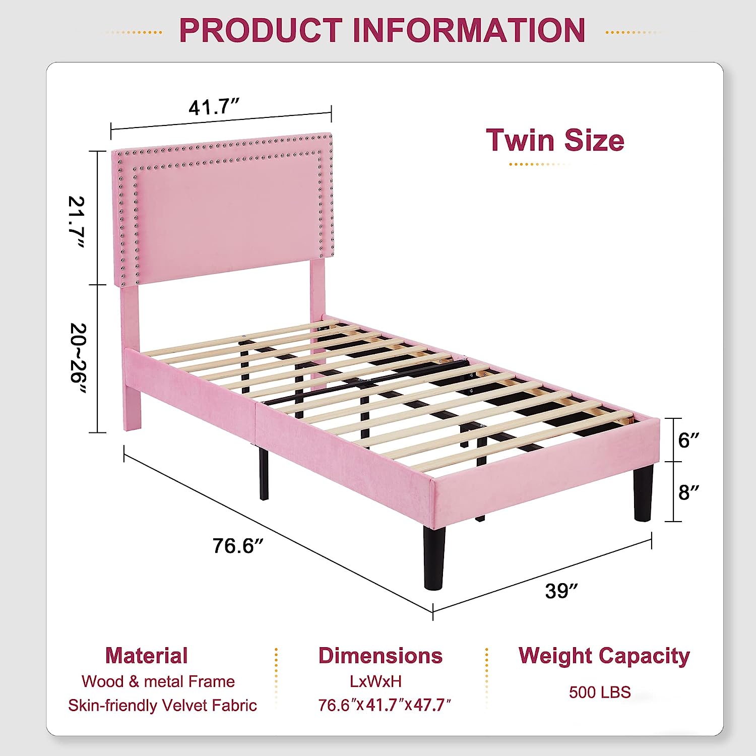 VECELO Modern Platform Bed Frame/Mattress Foundation