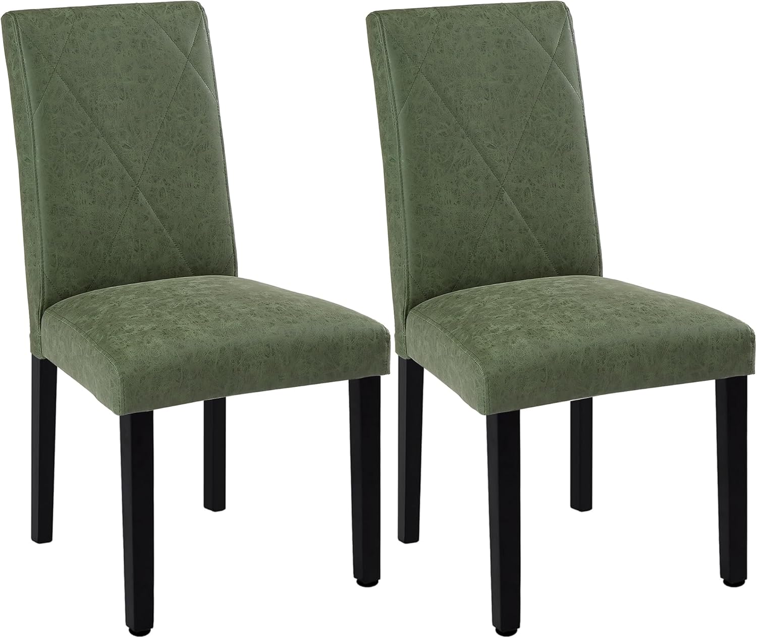 VECELO Upholstered Dining Chairs Set of 2 Modern Fabric and Solid Wood Legs & High Back