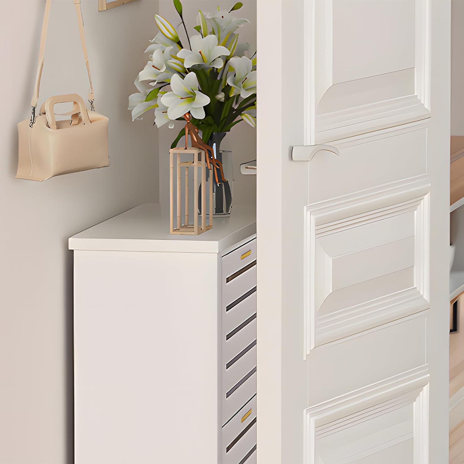 VECELO Shoe Cabinet Storage for Entryway with 3 Flip Drawers