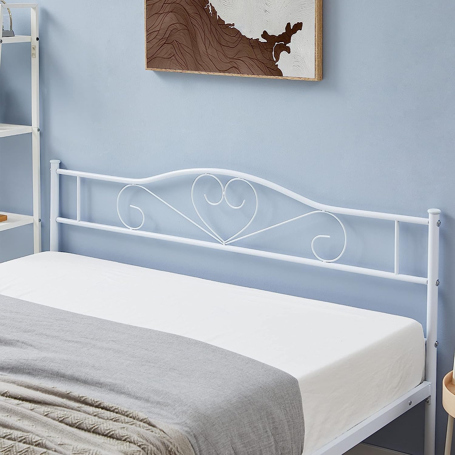 VECELO Metal Platform Bed Frame Mattress Foundation Decorative Headboard & Footboard - VECELO