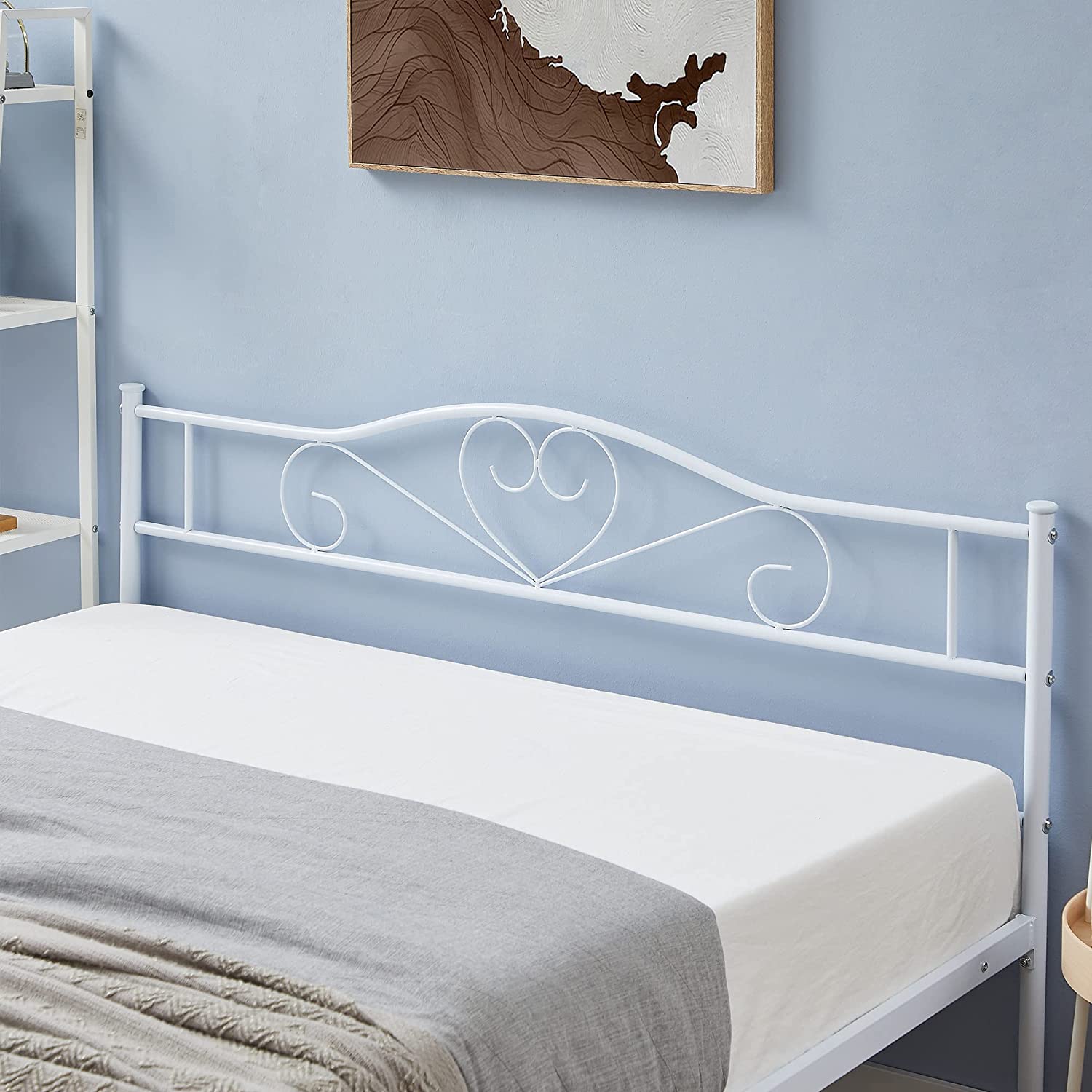 VECELO Metal Platform Bed Frame Mattress Foundation Decorative Headboard & Footboard - VECELO