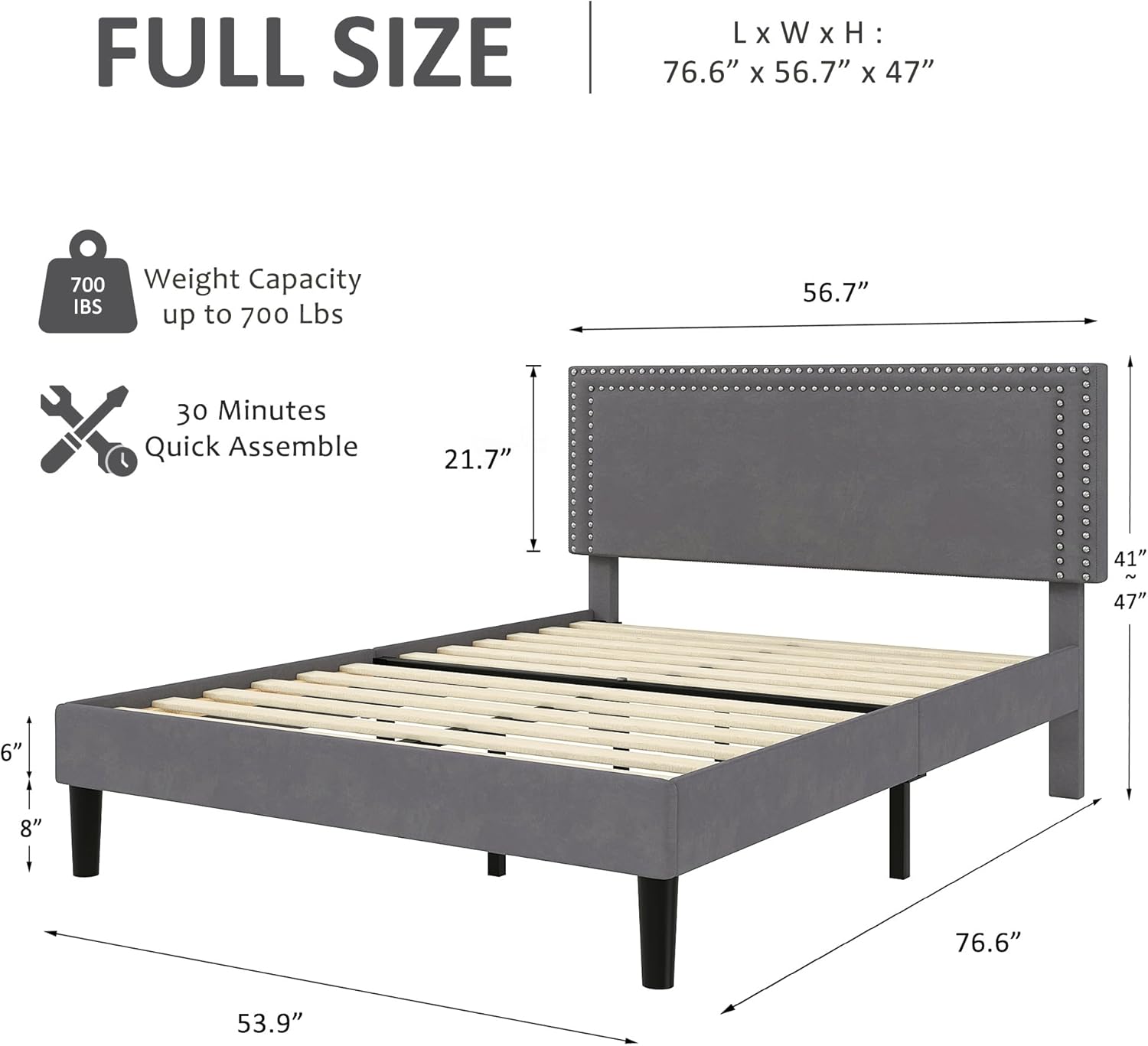 VECELO Modern Platform Bed Frame/Mattress Foundation