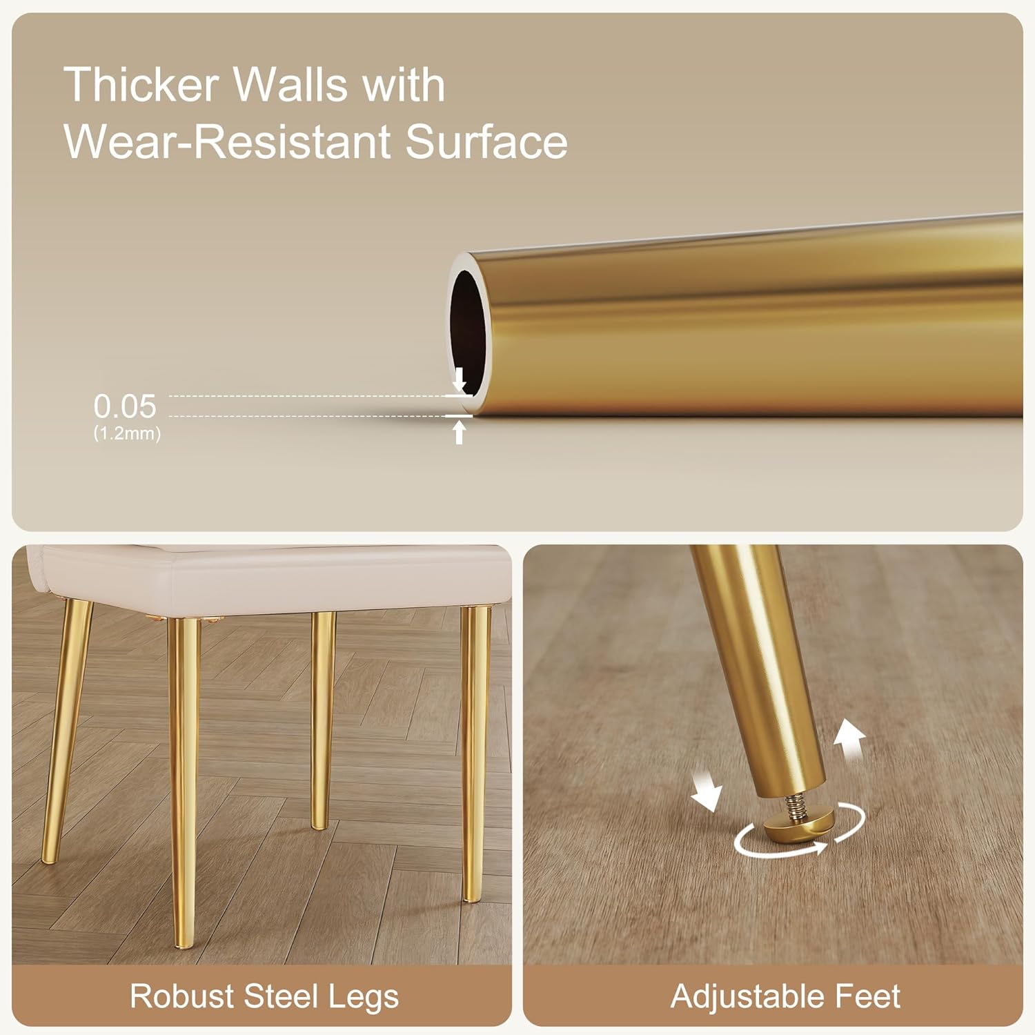 VECELO Upholstered PU Dining Chairs Set of 2