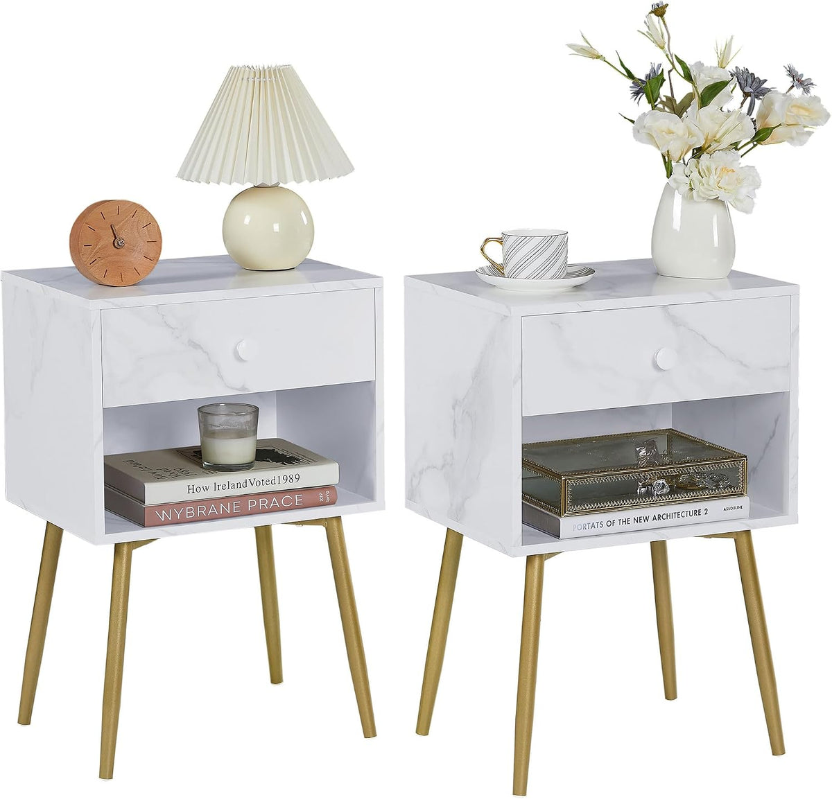 VECELO Nightstands Set of 2, Mid Century Modern End Bedside Table