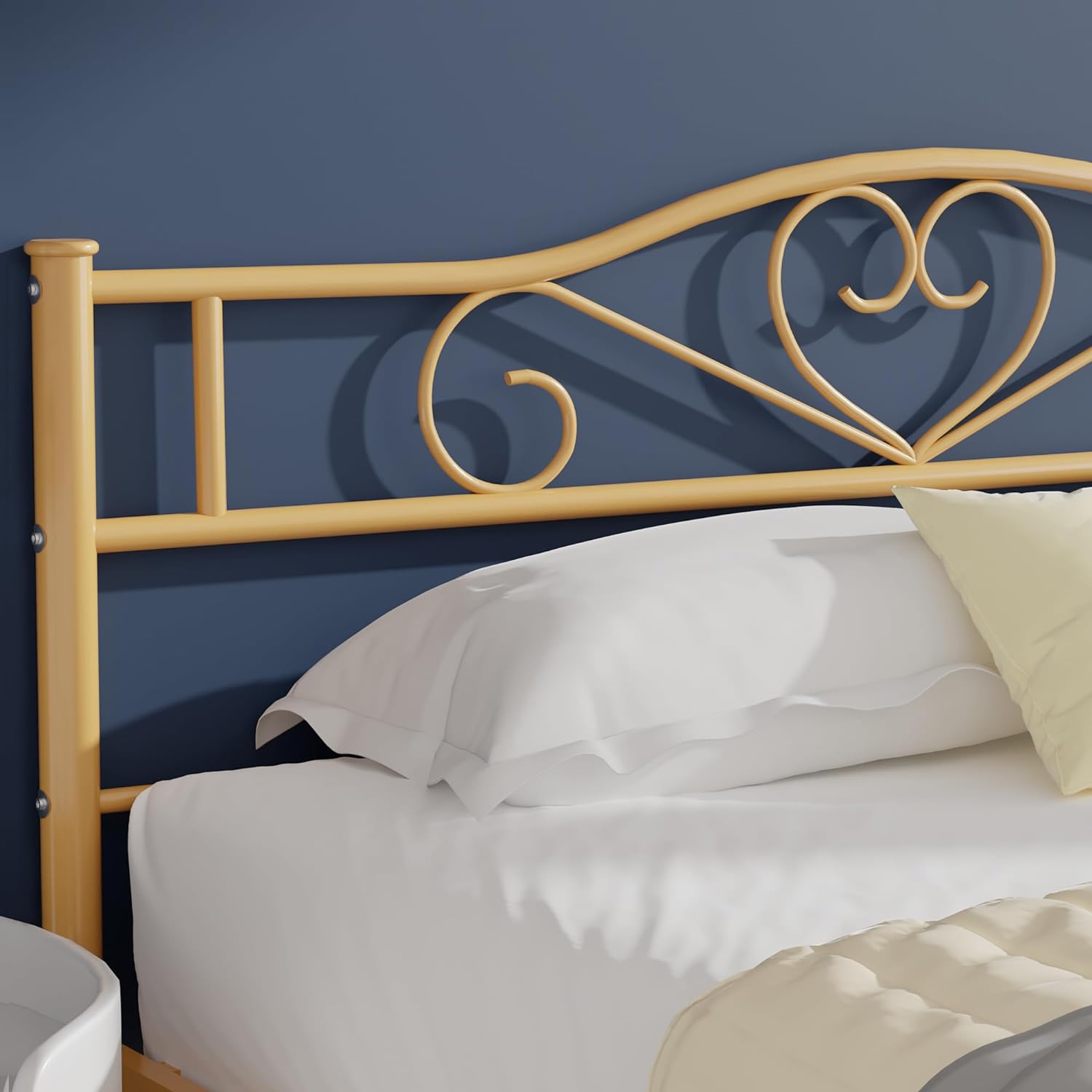 VECELO Metal Platform Bed Frame Mattress Foundation Decorative Headboard & Footboard - VECELO