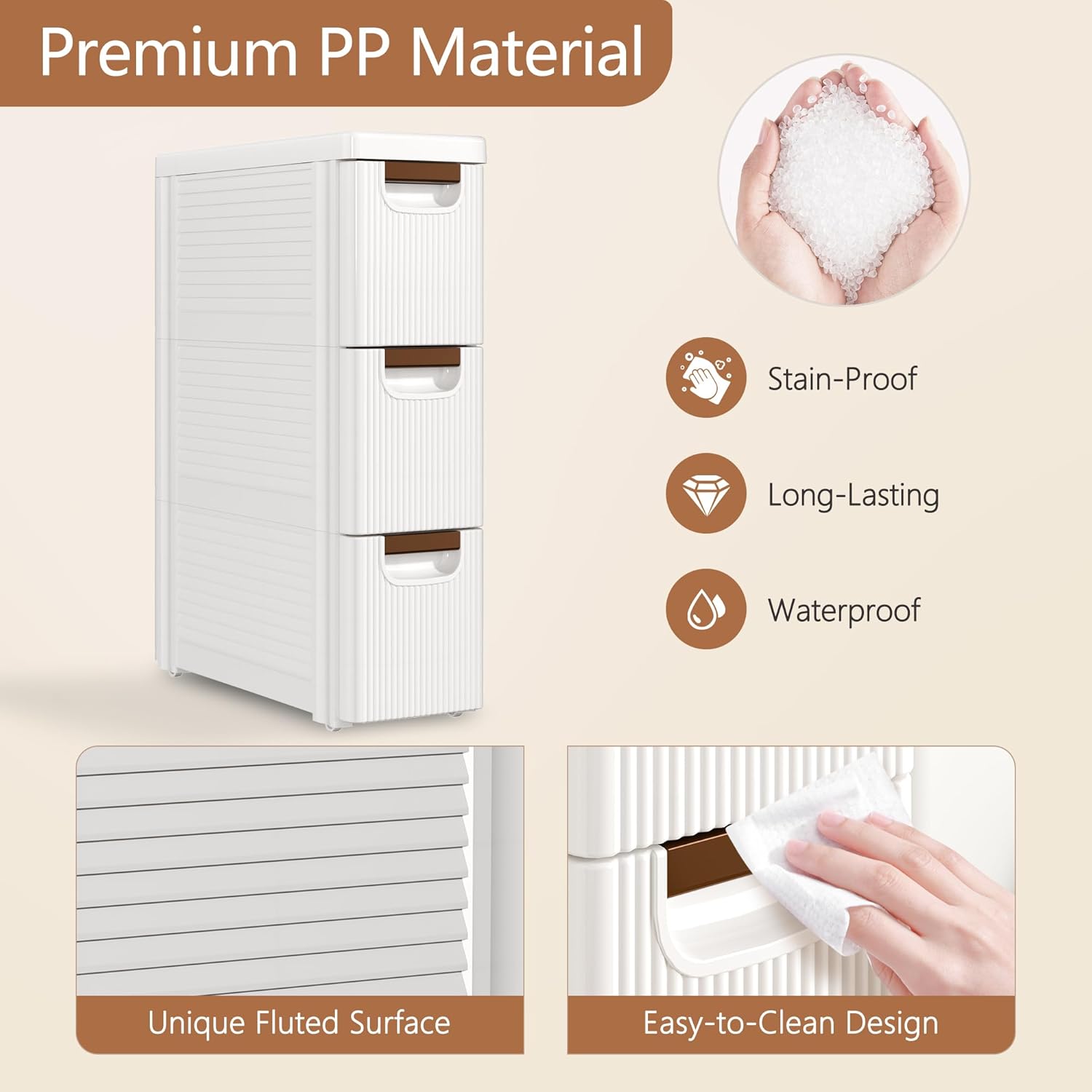 VECELO Narrow Bathroom Storage Cabinet