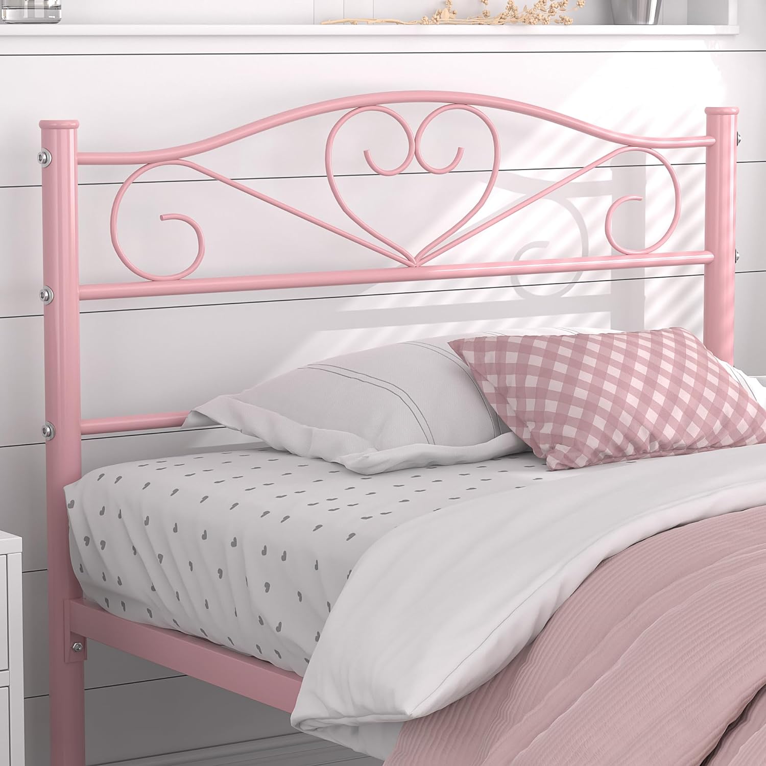 VECELO Metal Platform Bed Frame Mattress Foundation Decorative Headboard & Footboard - VECELO