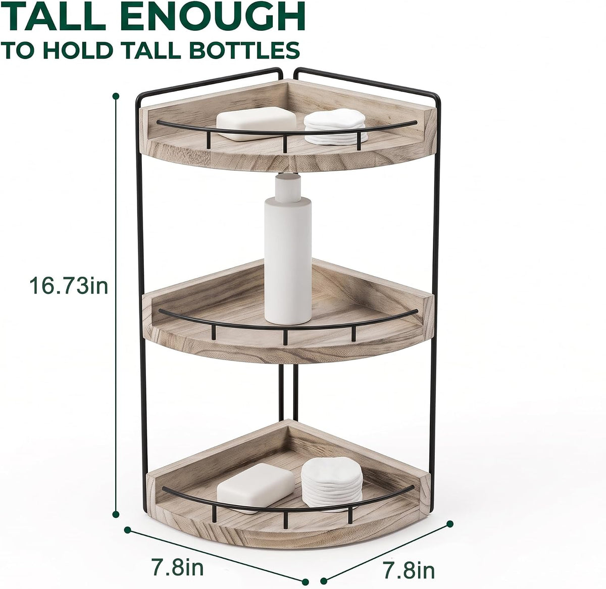 VECELO 2/3-Tier Free Standing Corner Shelf