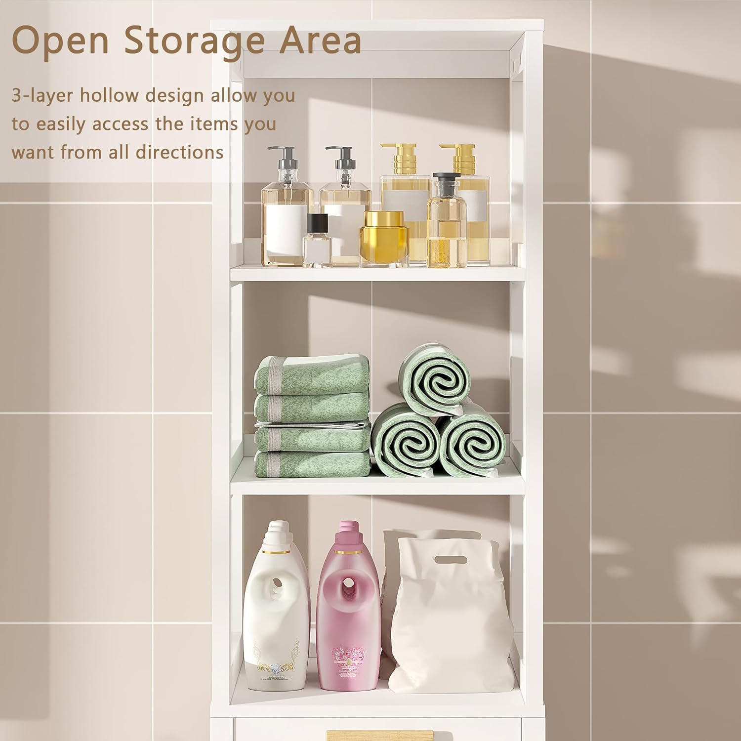 VECELO Tall Tilt Out Laundry Hamper Cabinet with Removable Laundry Basket