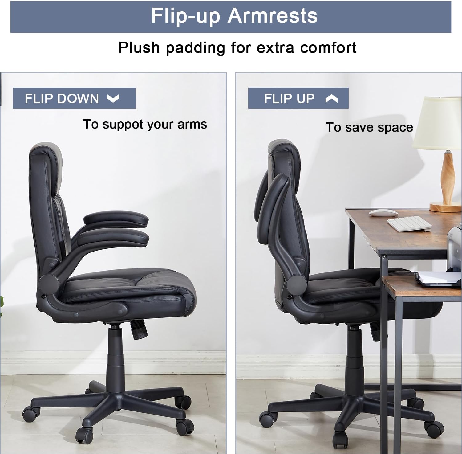 VECELO Executive High-Back PU Leather Computer Desk Chairs - VECELO