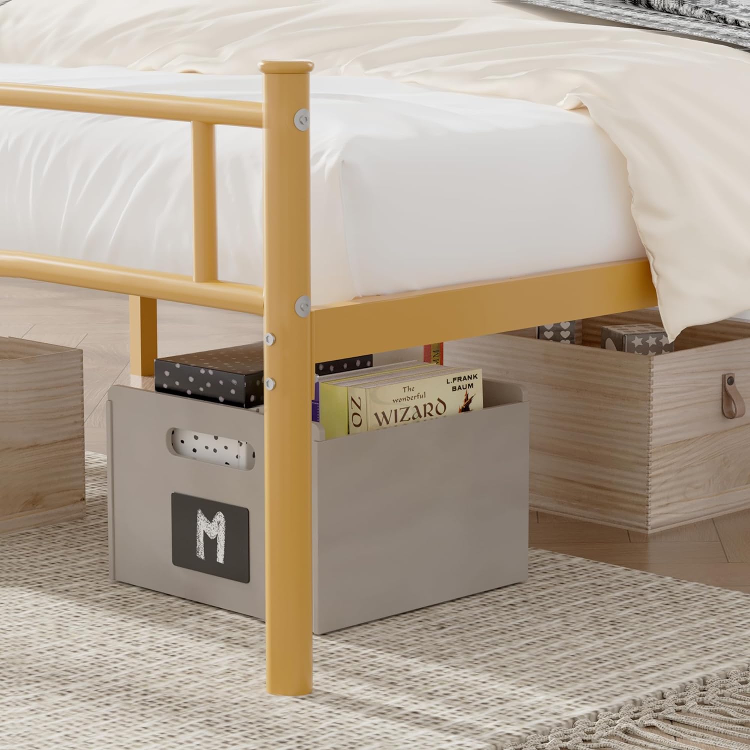 VECELO Metal Platform Bed Frame Mattress Foundation Decorative Headboard & Footboard - VECELO