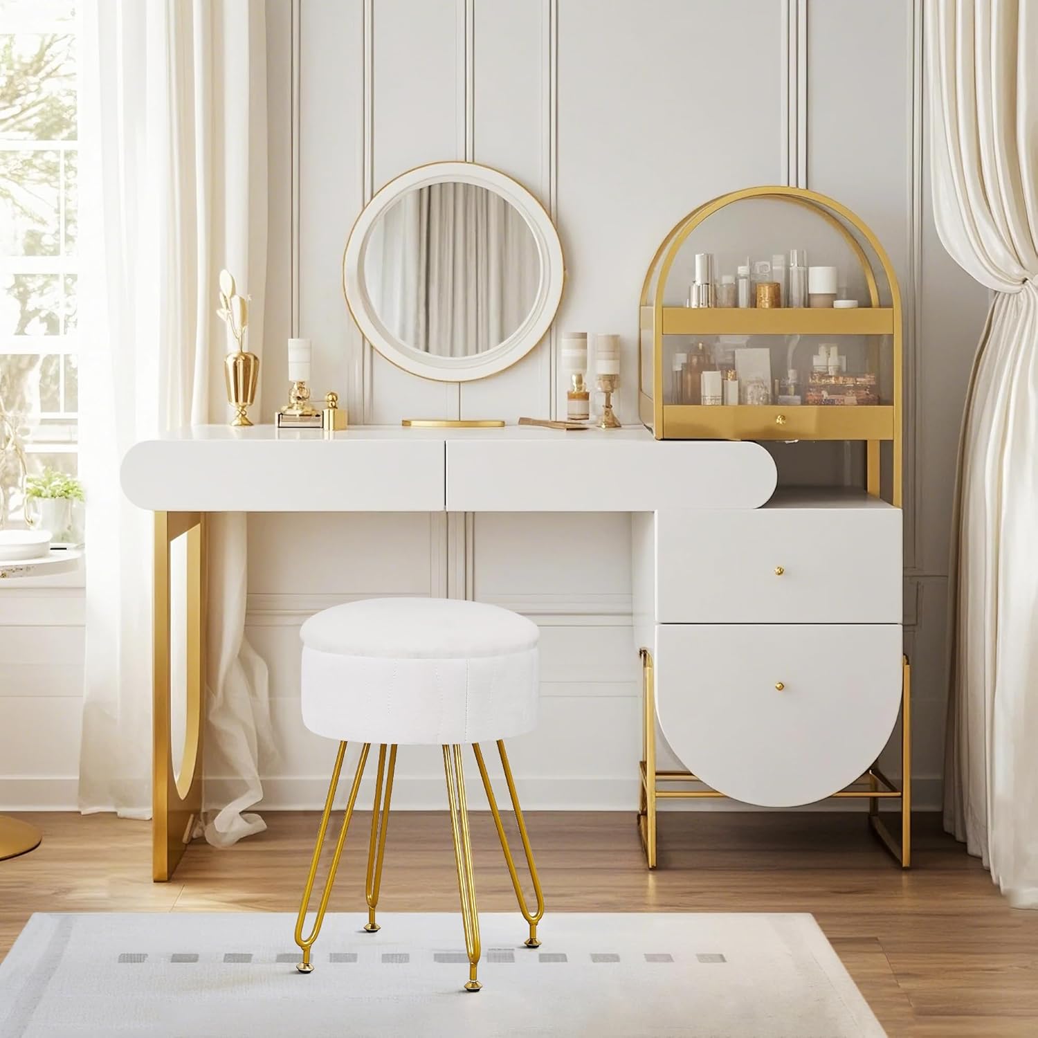 VECELO Vanity Stool with Storage