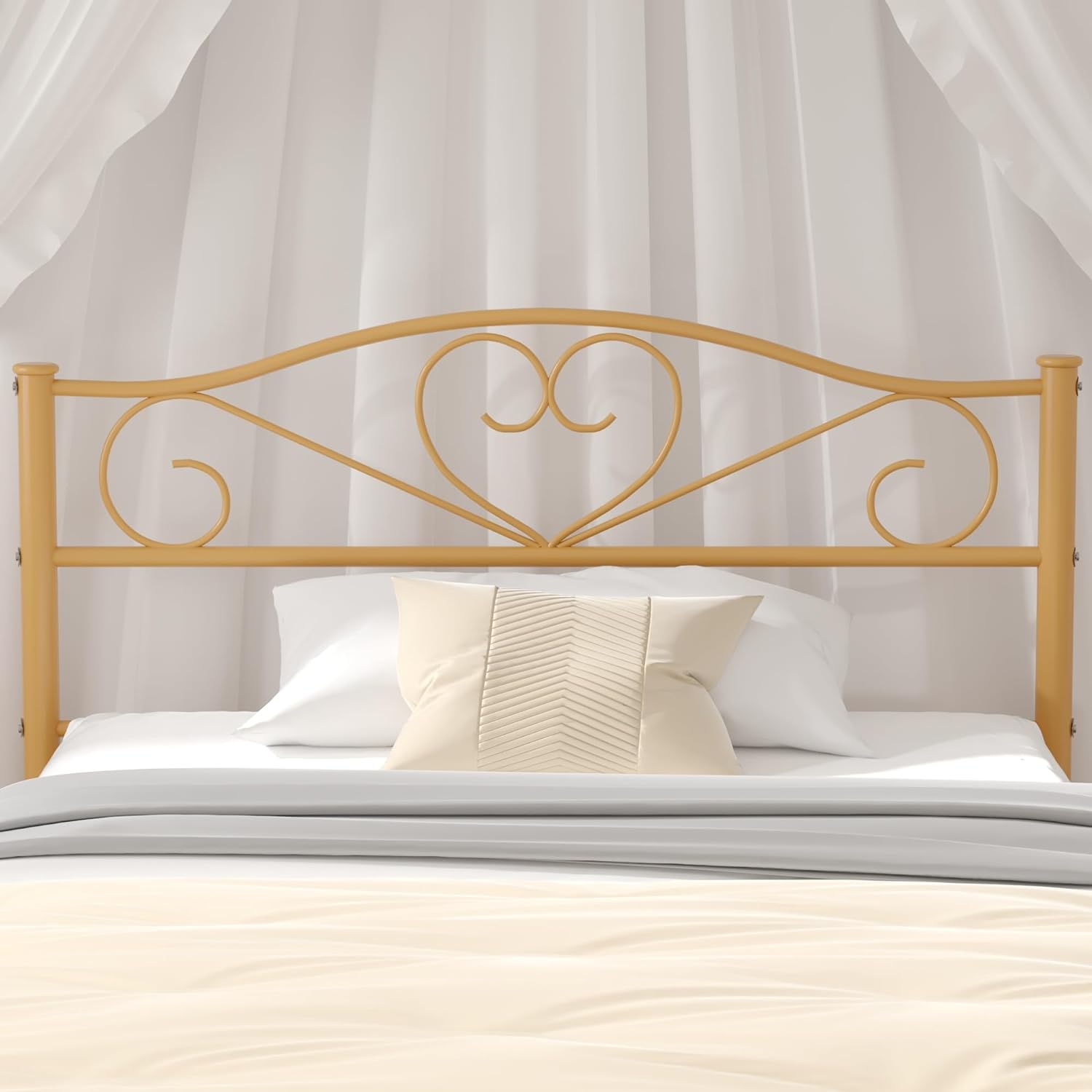 VECELO Metal Platform Bed Frame Mattress Foundation Decorative Headboard & Footboard - VECELO