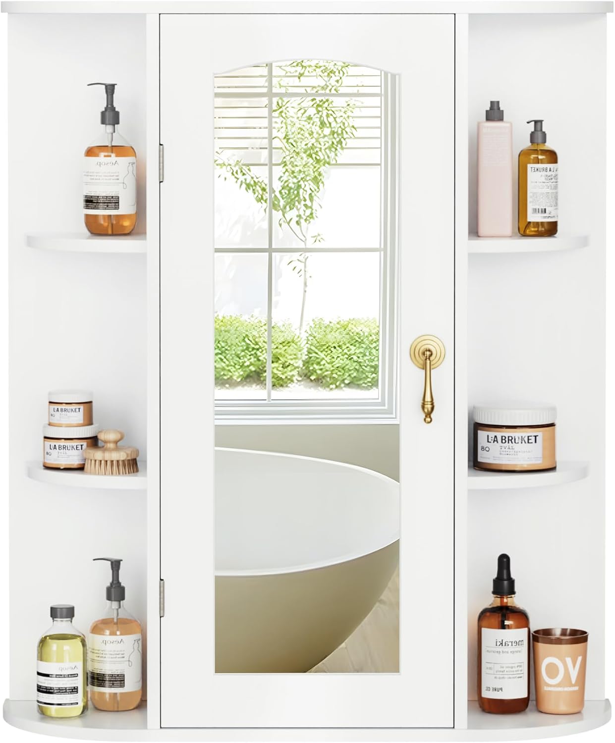 VECELO Bathroom Wall Cabinet with Mirror - VECELO