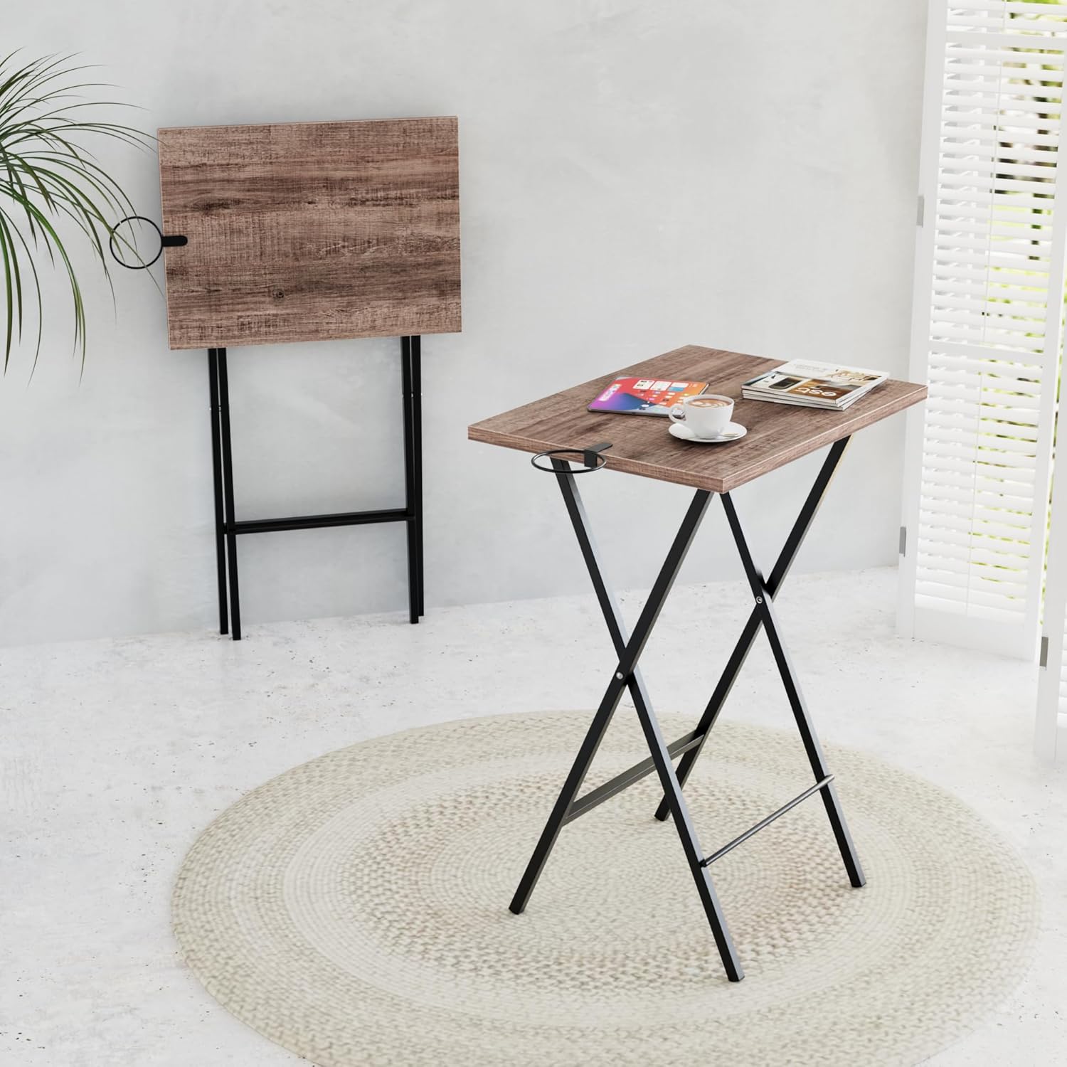 VECELO Folding TV Tray for Eating Set of 2