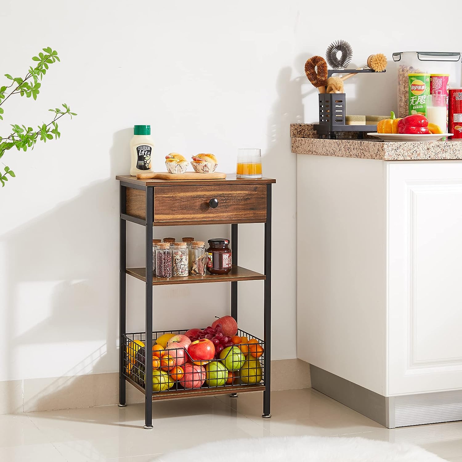 VECELO 27.5" Tall End Tables, Nightstands - VECELO