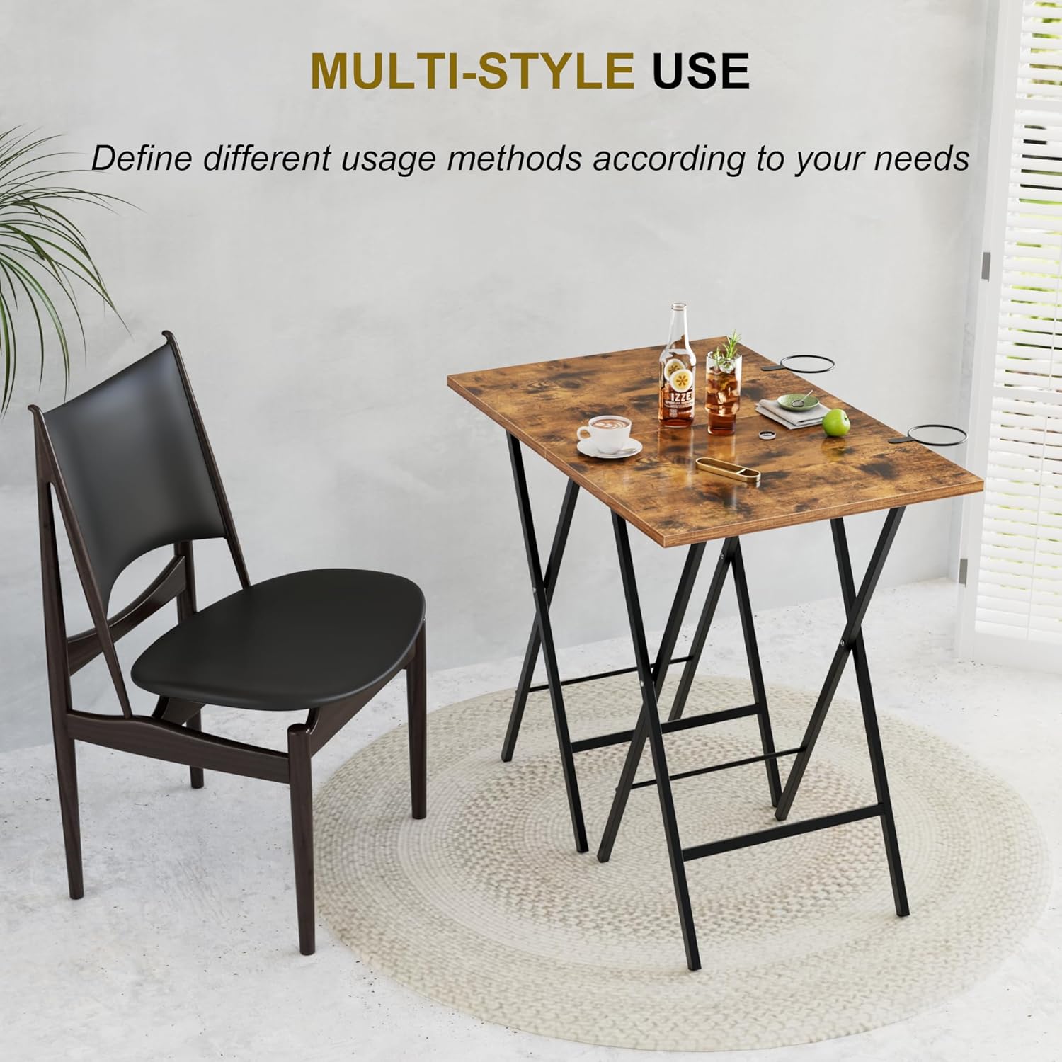 VECELO Folding TV Tray for Eating Set of 2