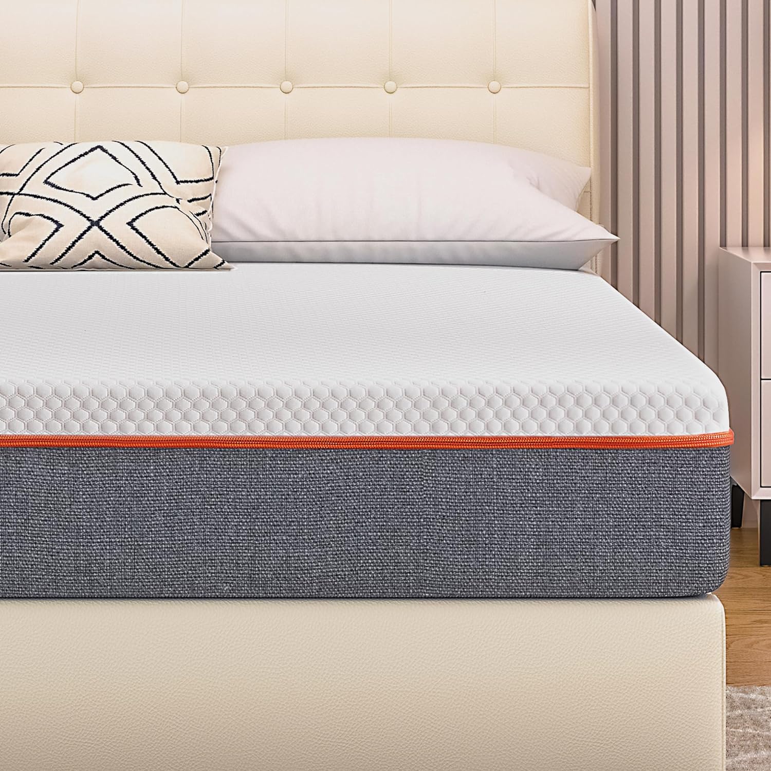VECELO Charcoal Infused Memory Foam Twin/Full/Queen/King Mattress 8 Inch - VECELO