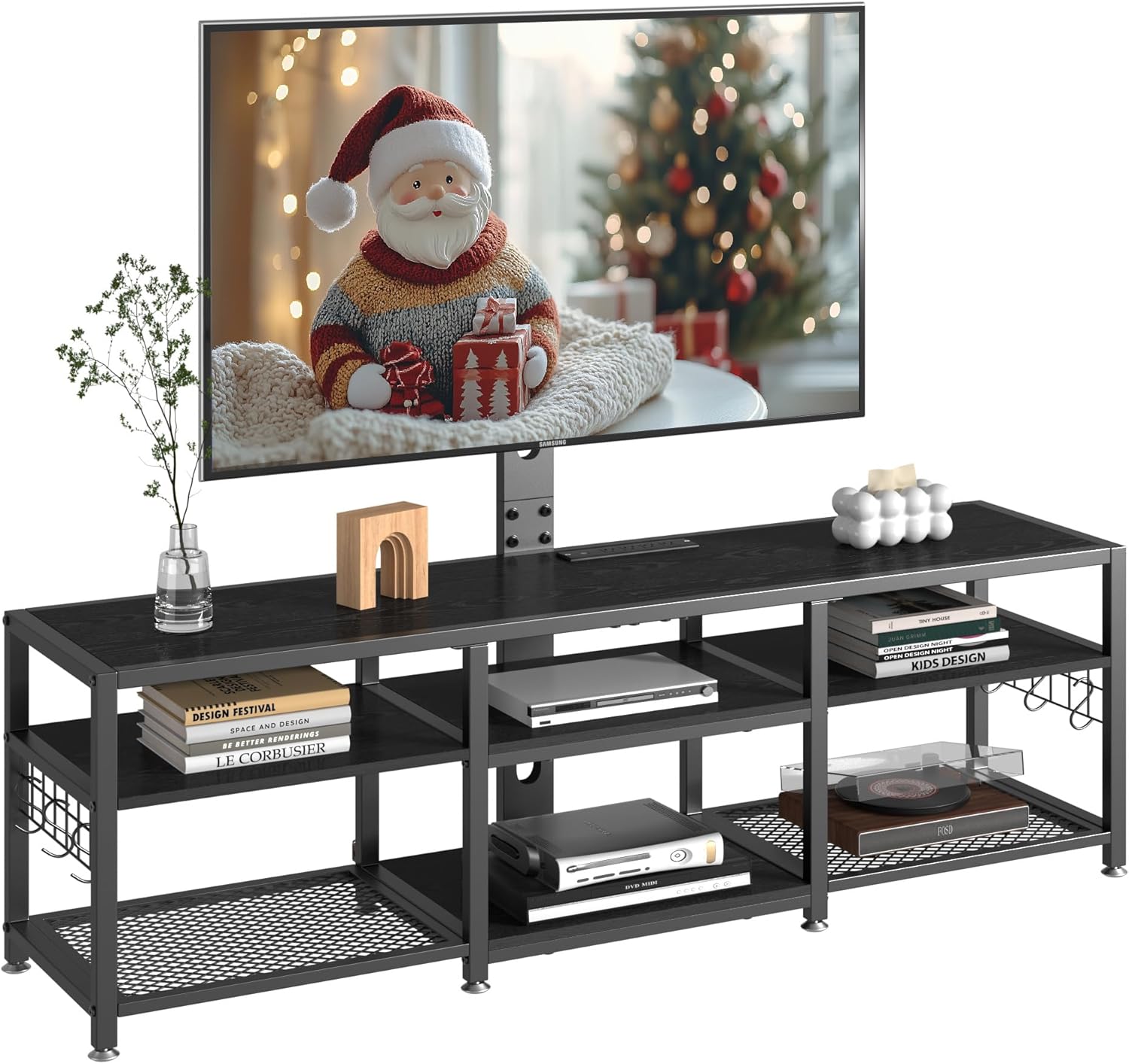 VECELO TV Stand with Mount and Power Outlets