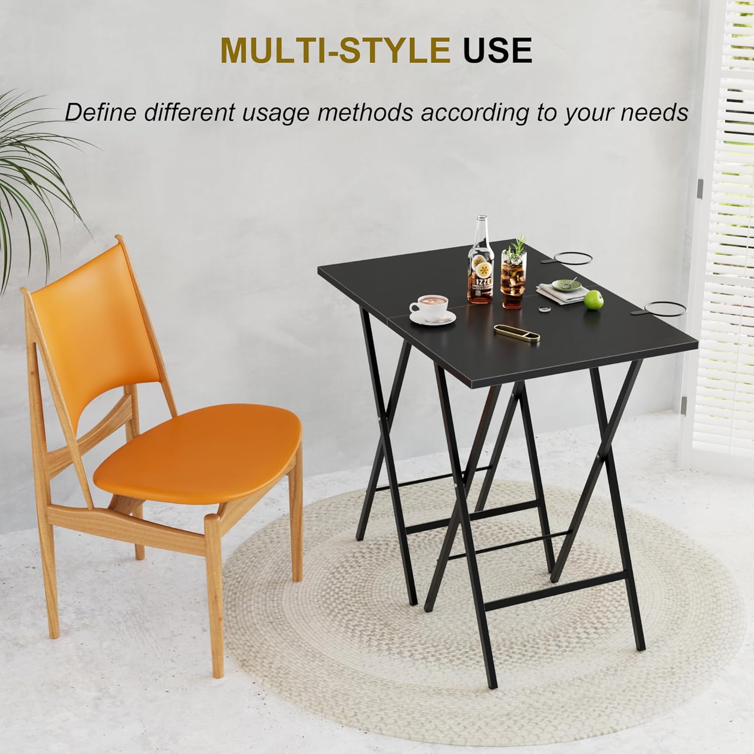 VECELO Folding TV Tray for Eating Set of 2