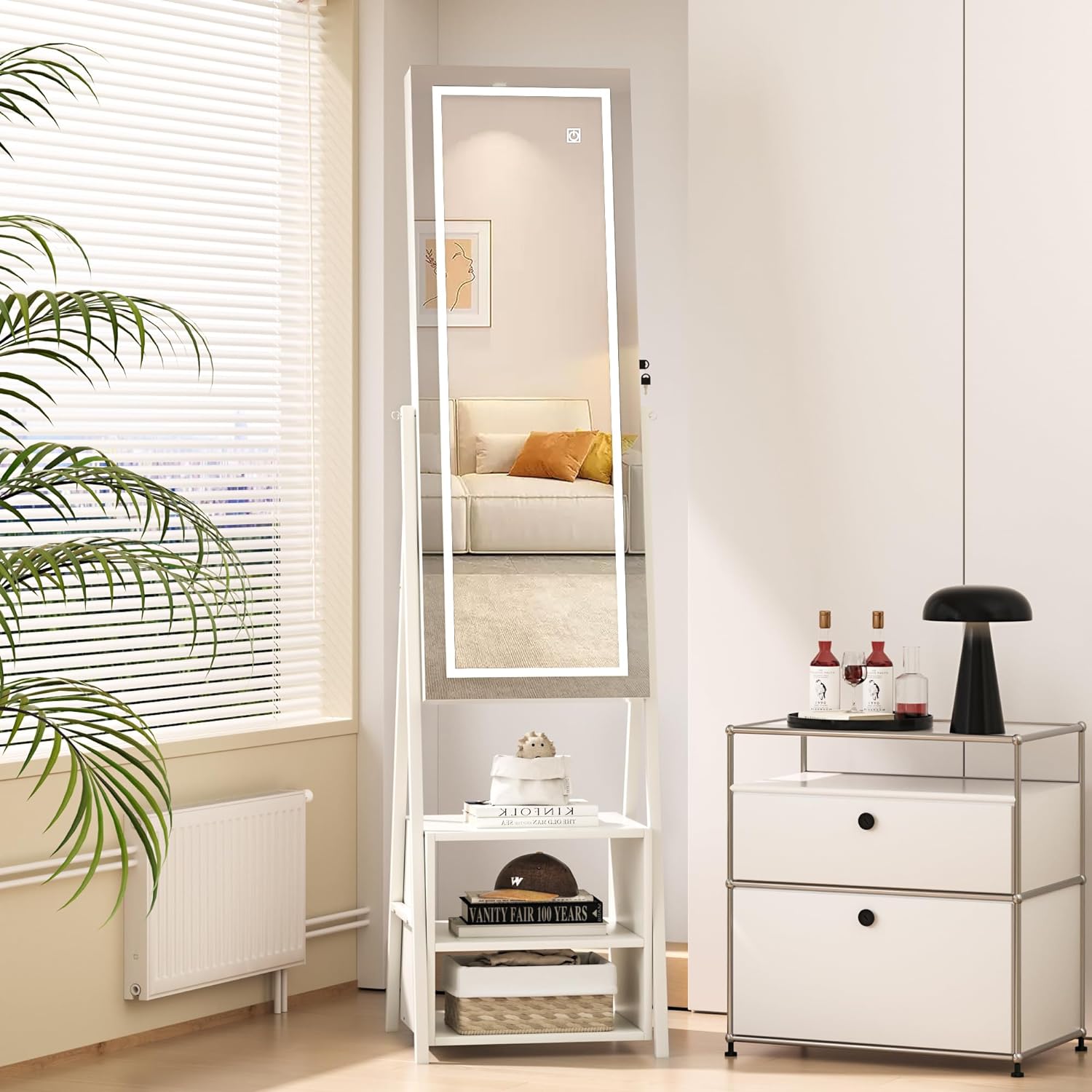 Jewelry Cabinet Armoire with Adjustable LED Lights