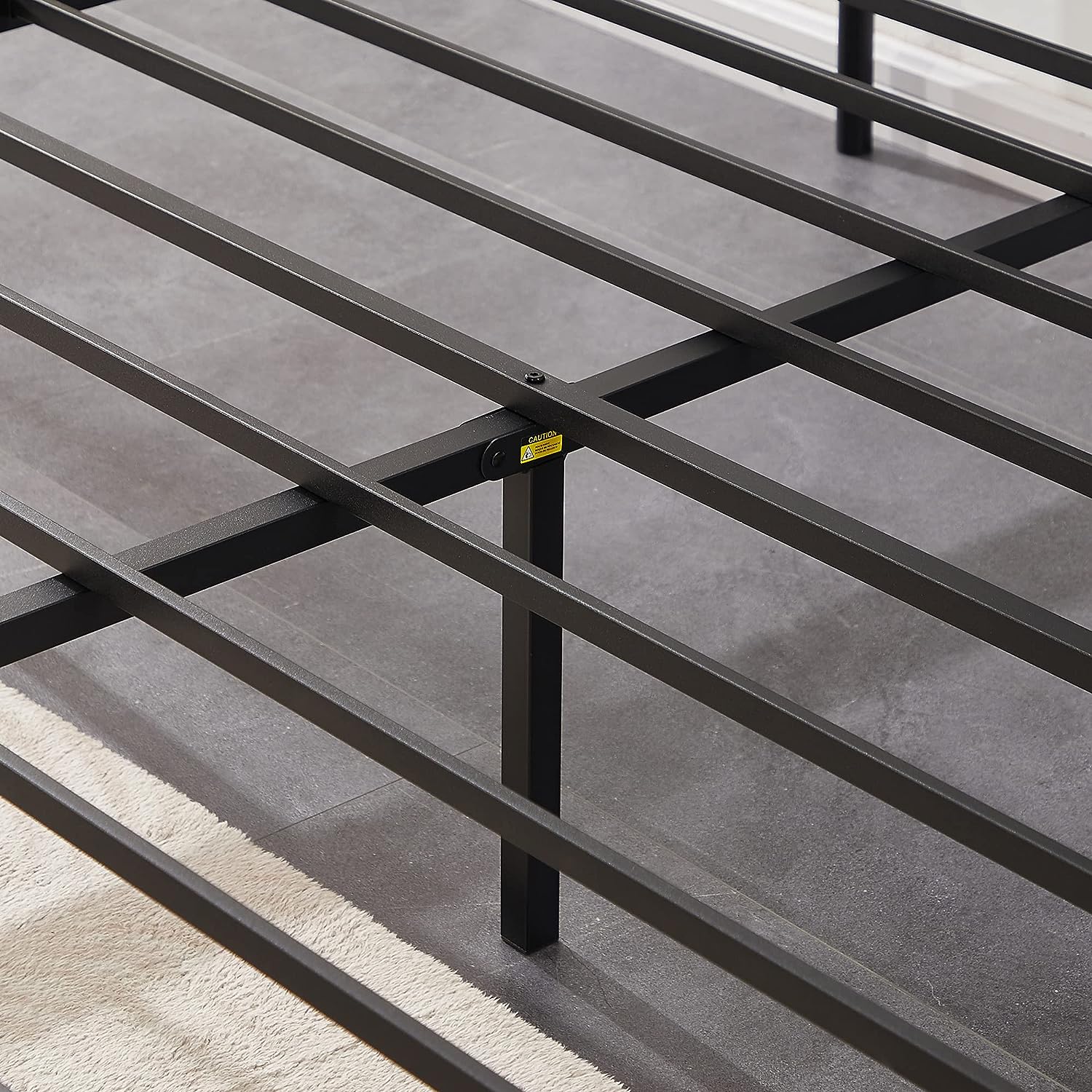 VECELO Bed Frame Metal Platform with Wooden Headboard Footboard Heavy Duty Mattress Foundation - VECELO