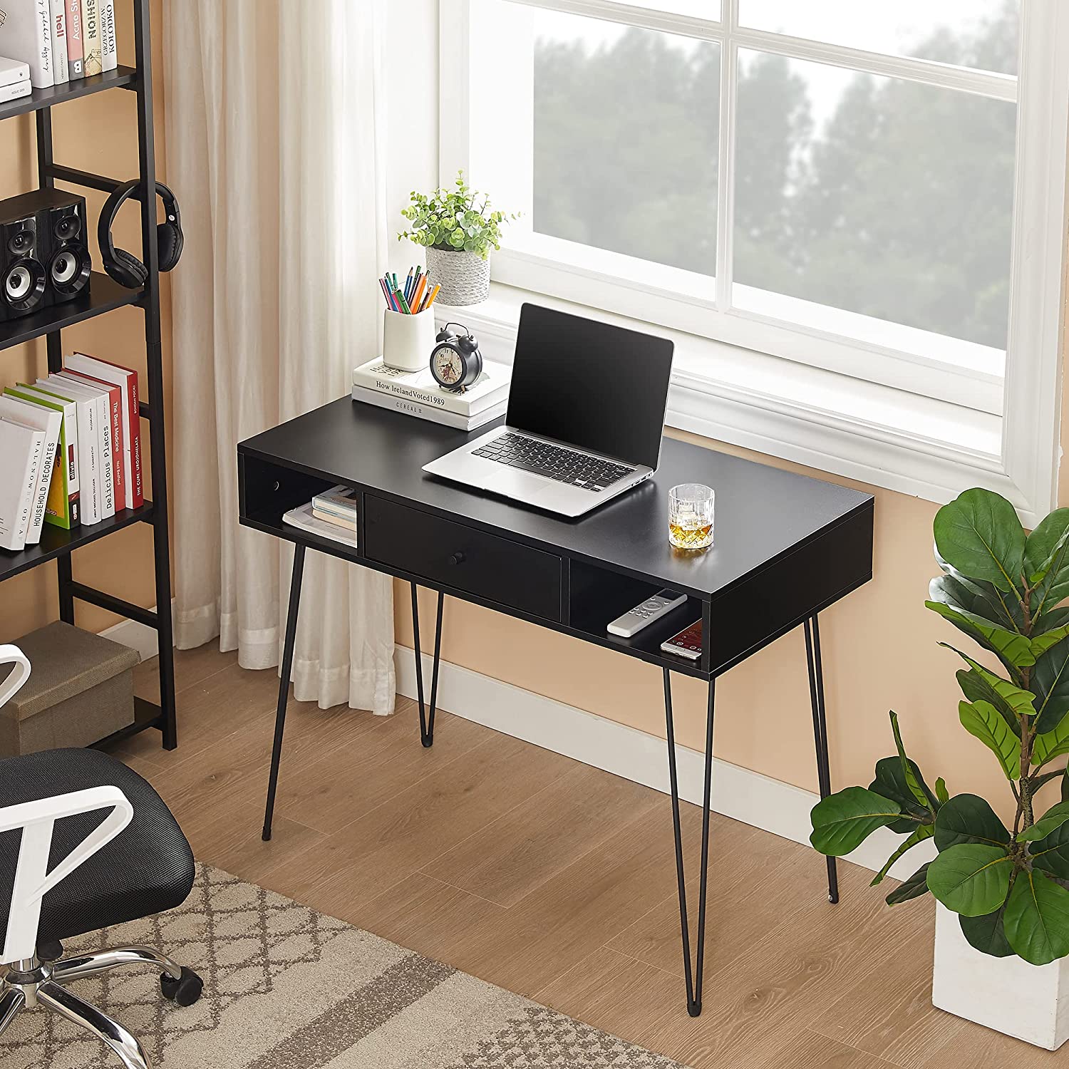 VECELO 39.3" Home Office Work Table with Drawers Computer Desk - VECELO