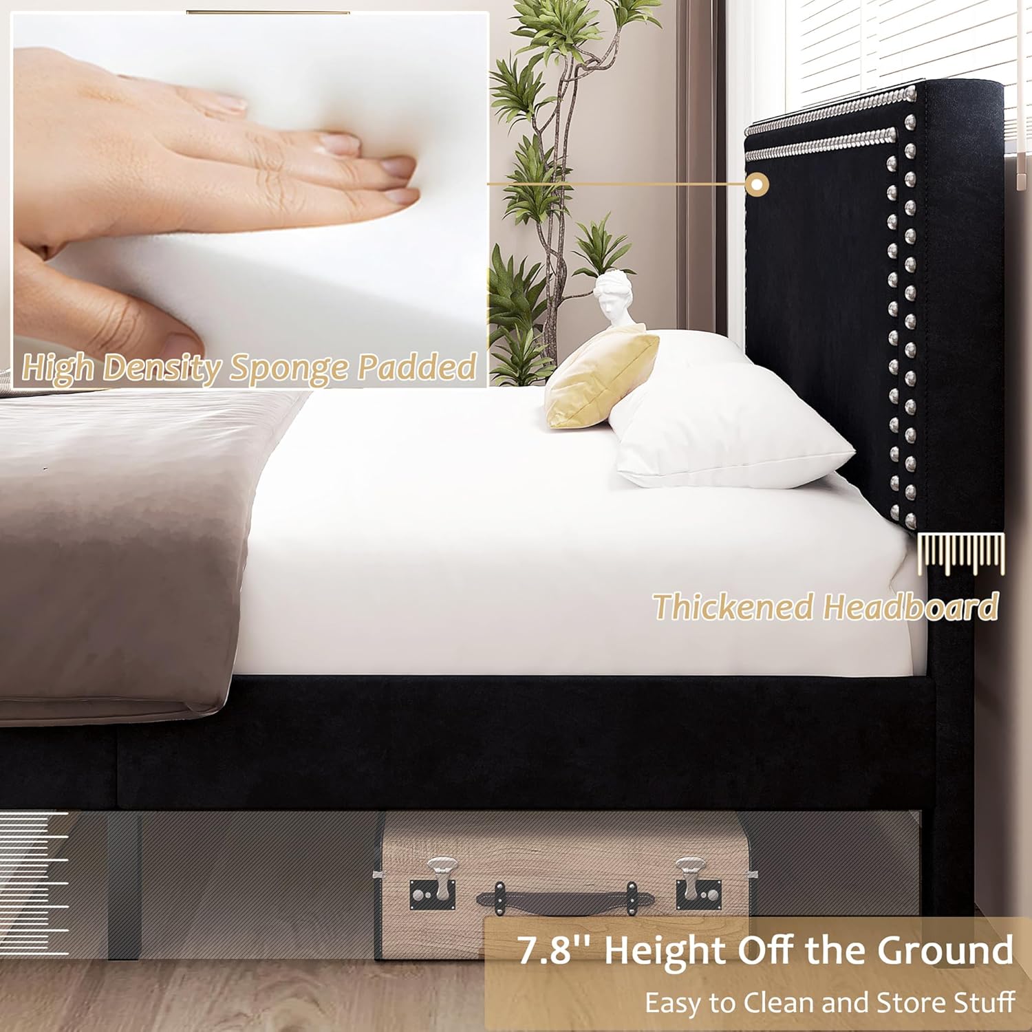 VECELO Modern Platform Bed Frame/Mattress Foundation