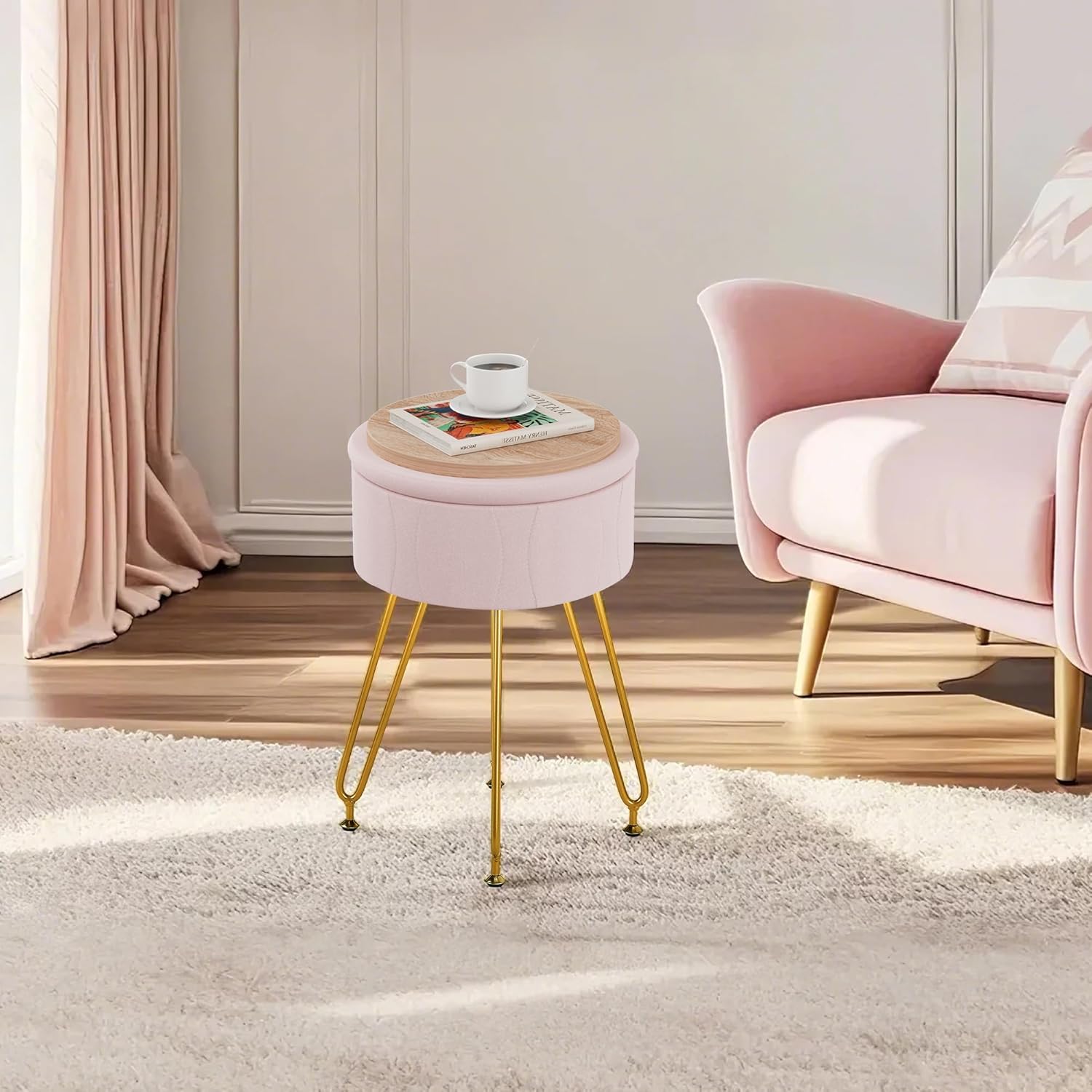 VECELO Vanity Stool with Storage