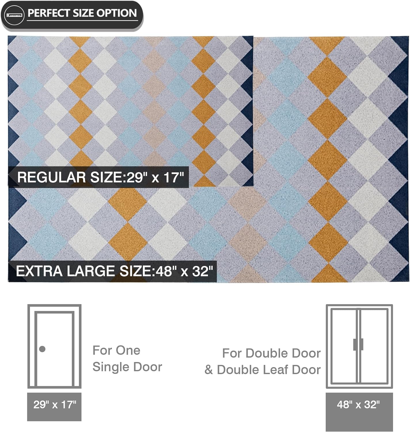 VECELO Outdoor Front Door Mat Outside Entrance, Low-Profile Welcome Mat - VECELO