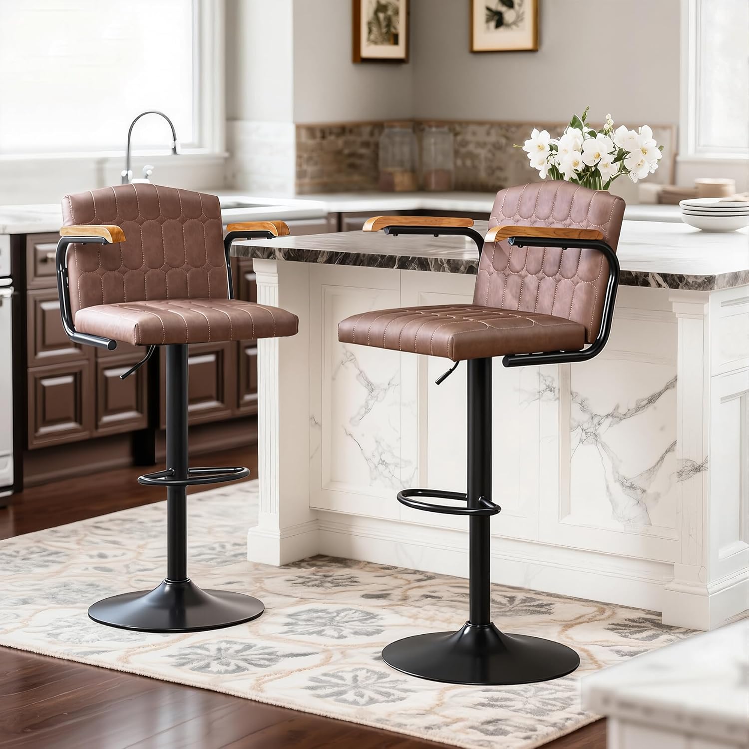 VECELO Bar Stools Set of 2