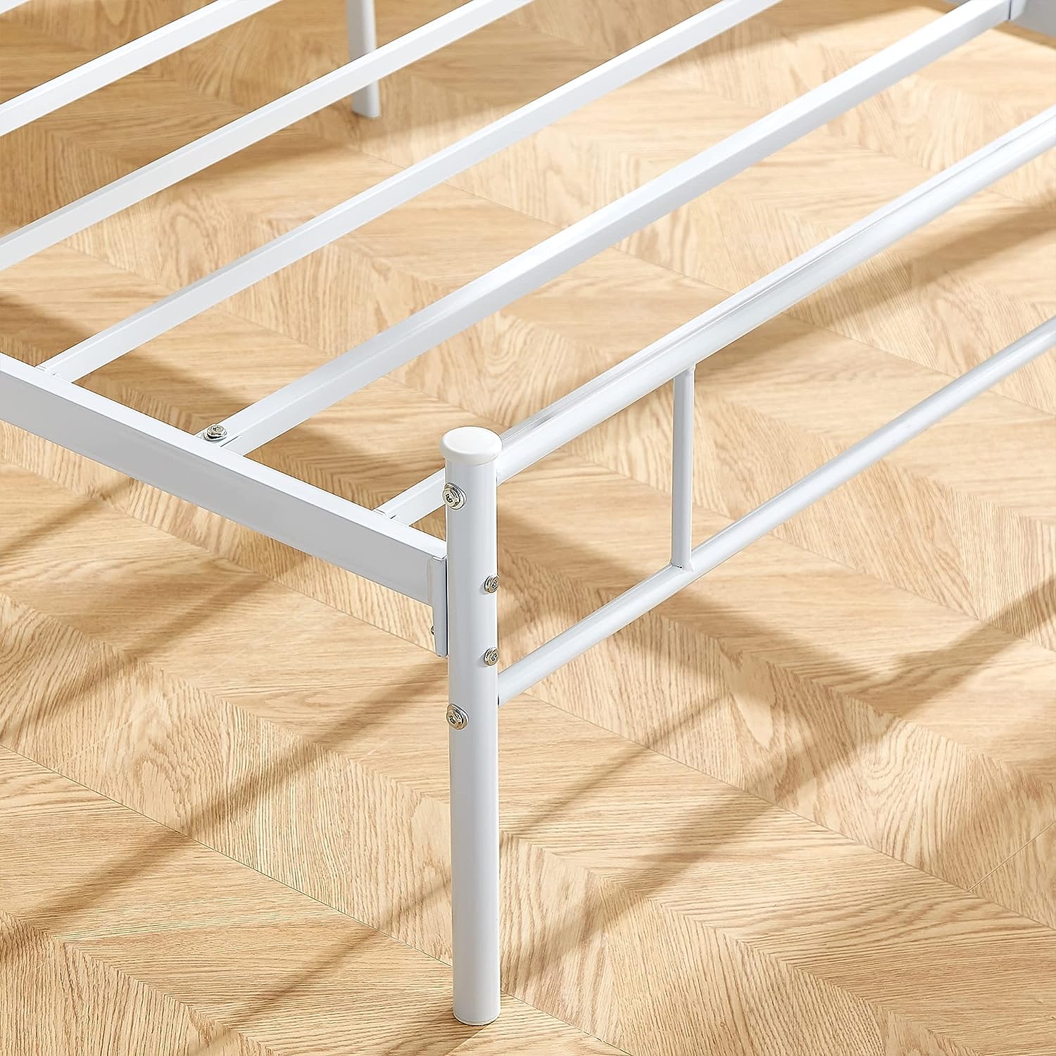 VECELO Modern Metal Bed Frame Mattress Foundation with curve headboard and Footboard - VECELO