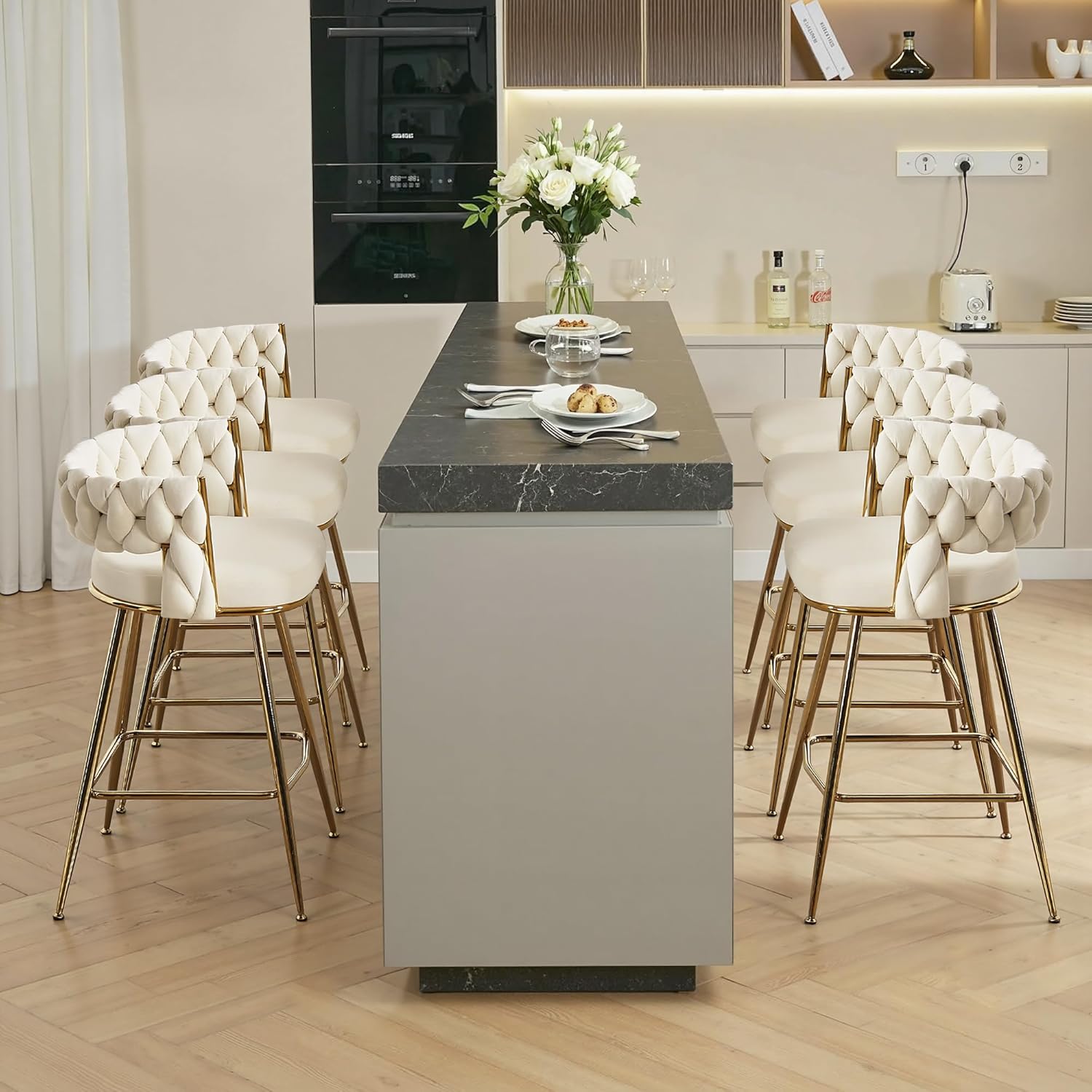 VECELO Bar Stools, Counter Height Bar Stools