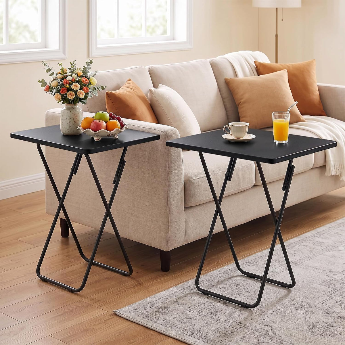 VECELO Folding Table Portable TV Snack Trays No Assembly Required