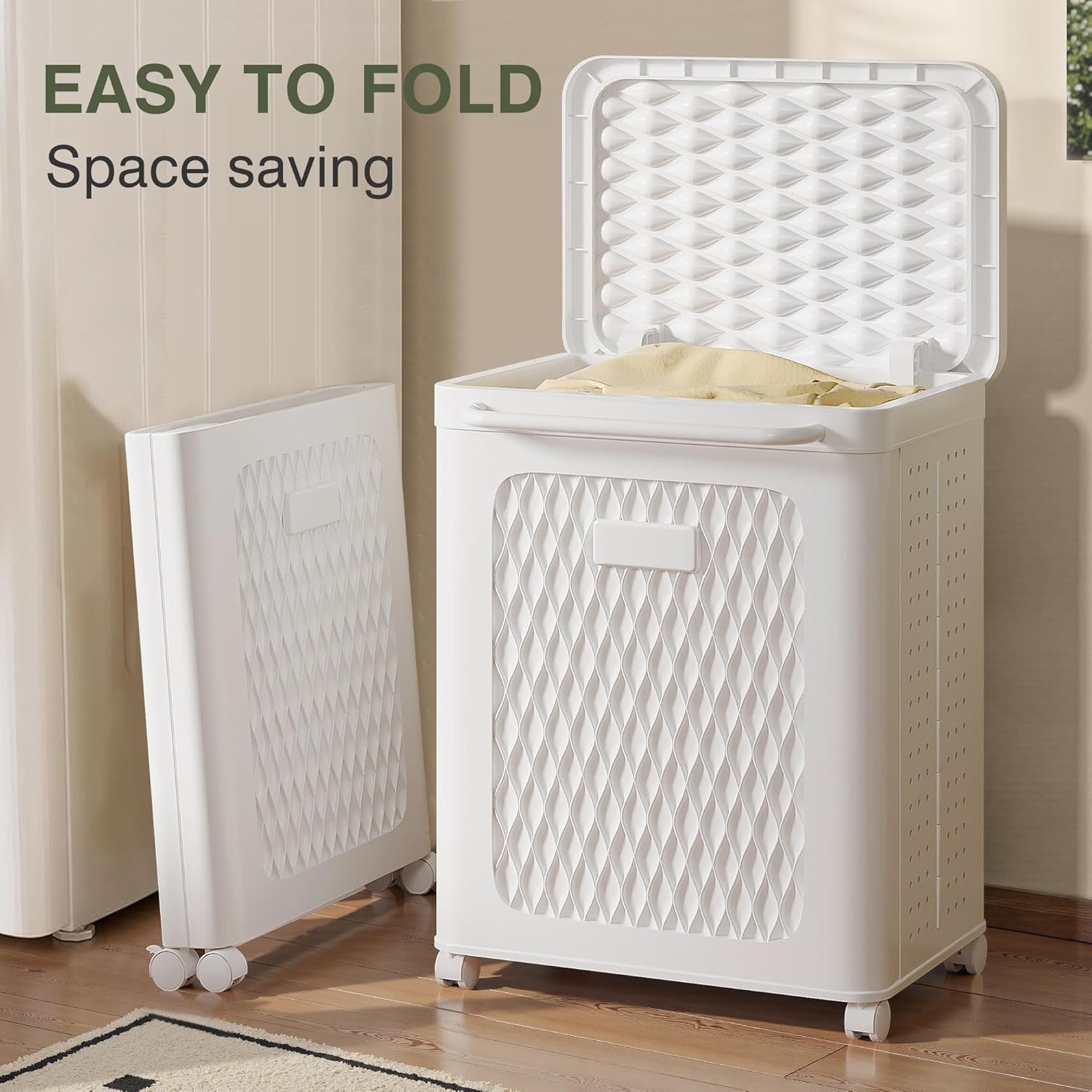 VECELO Rolling Storage Bins with Lid