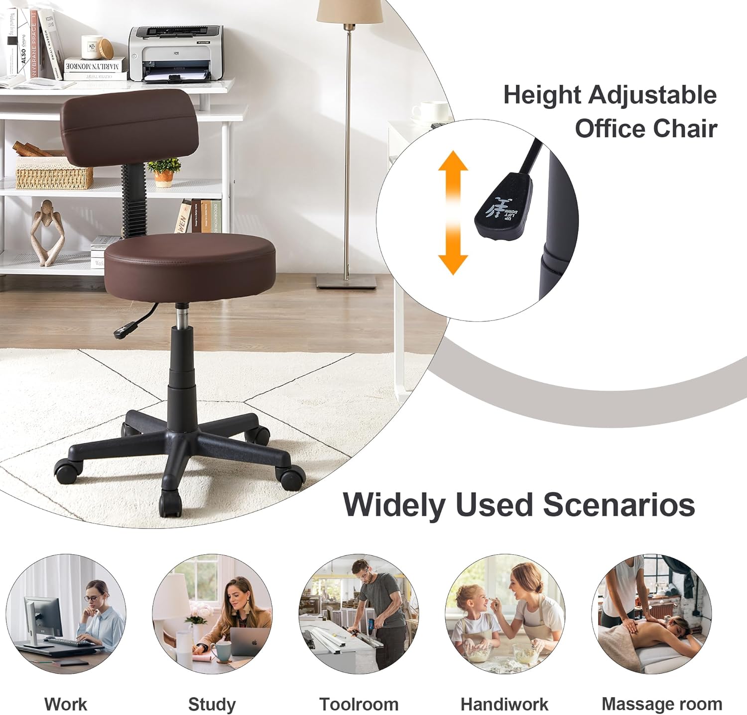 VECELO Home Office Desk Chair with Backrest