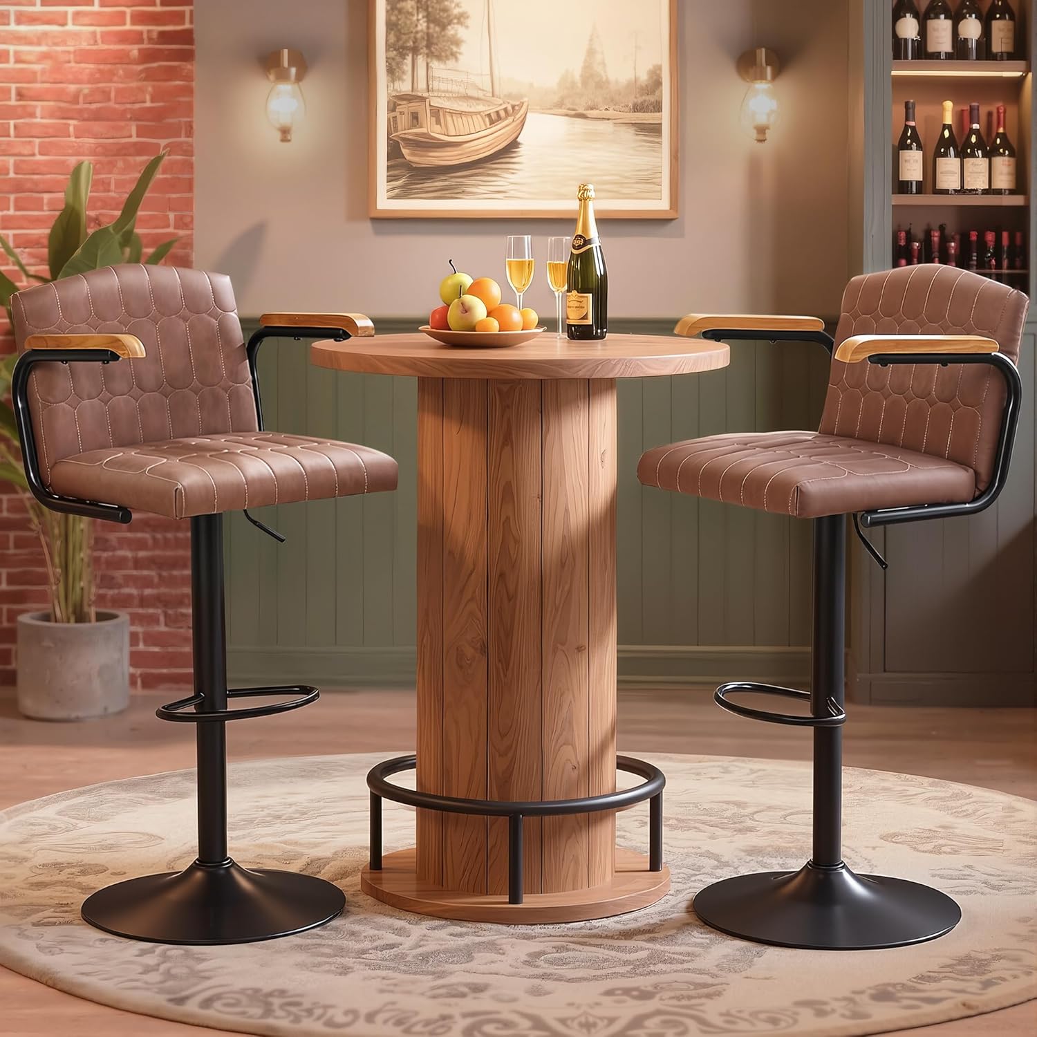 VECELO Bar Stools Set of 2