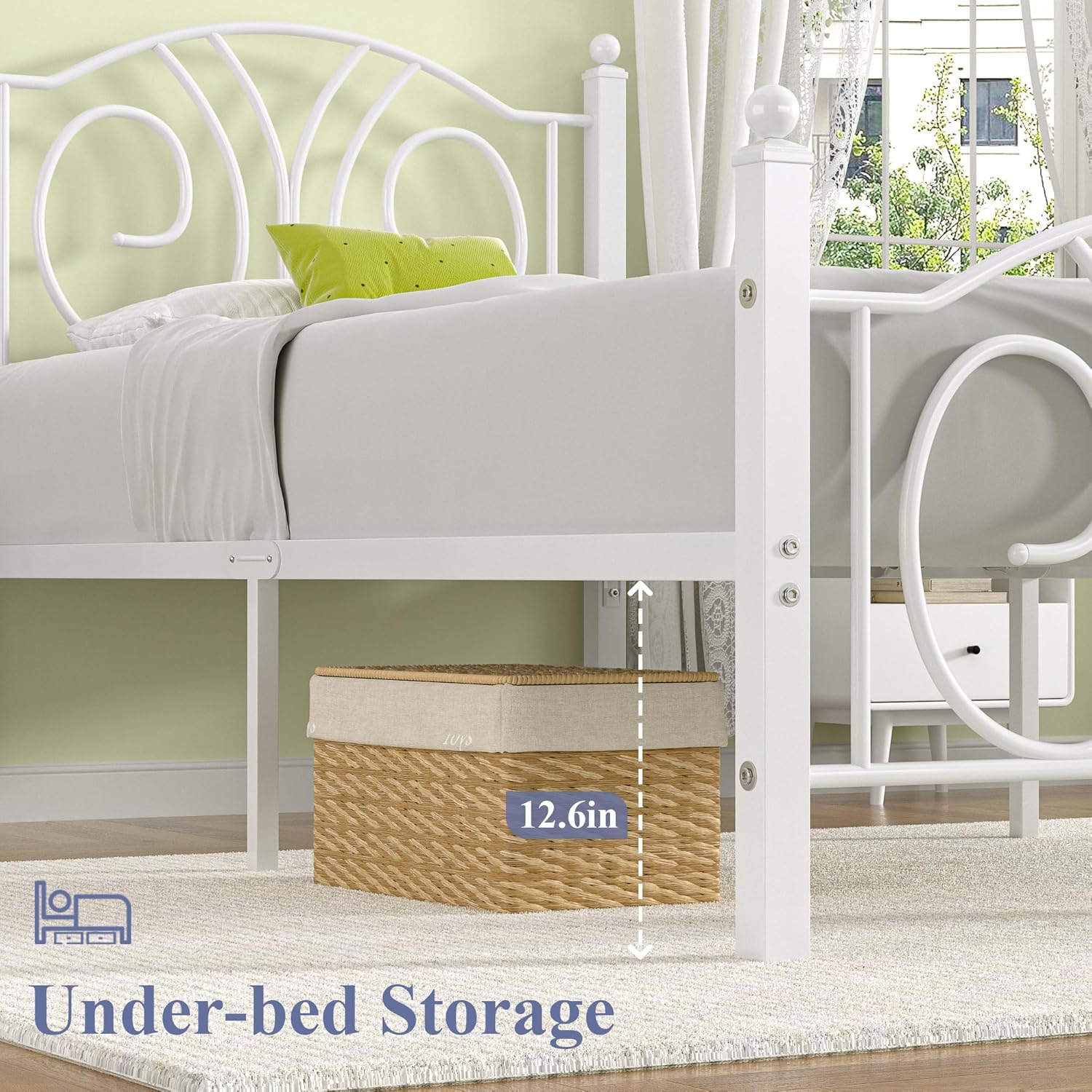 VECELO Twin Size Metal Platform Bed Frame with headboard and Footboard