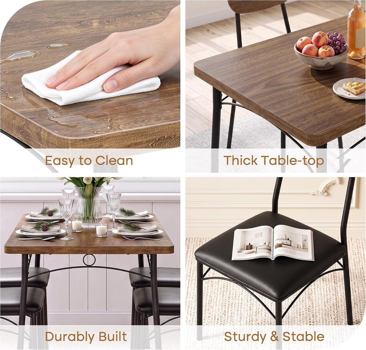 VECELO Dining Table Set