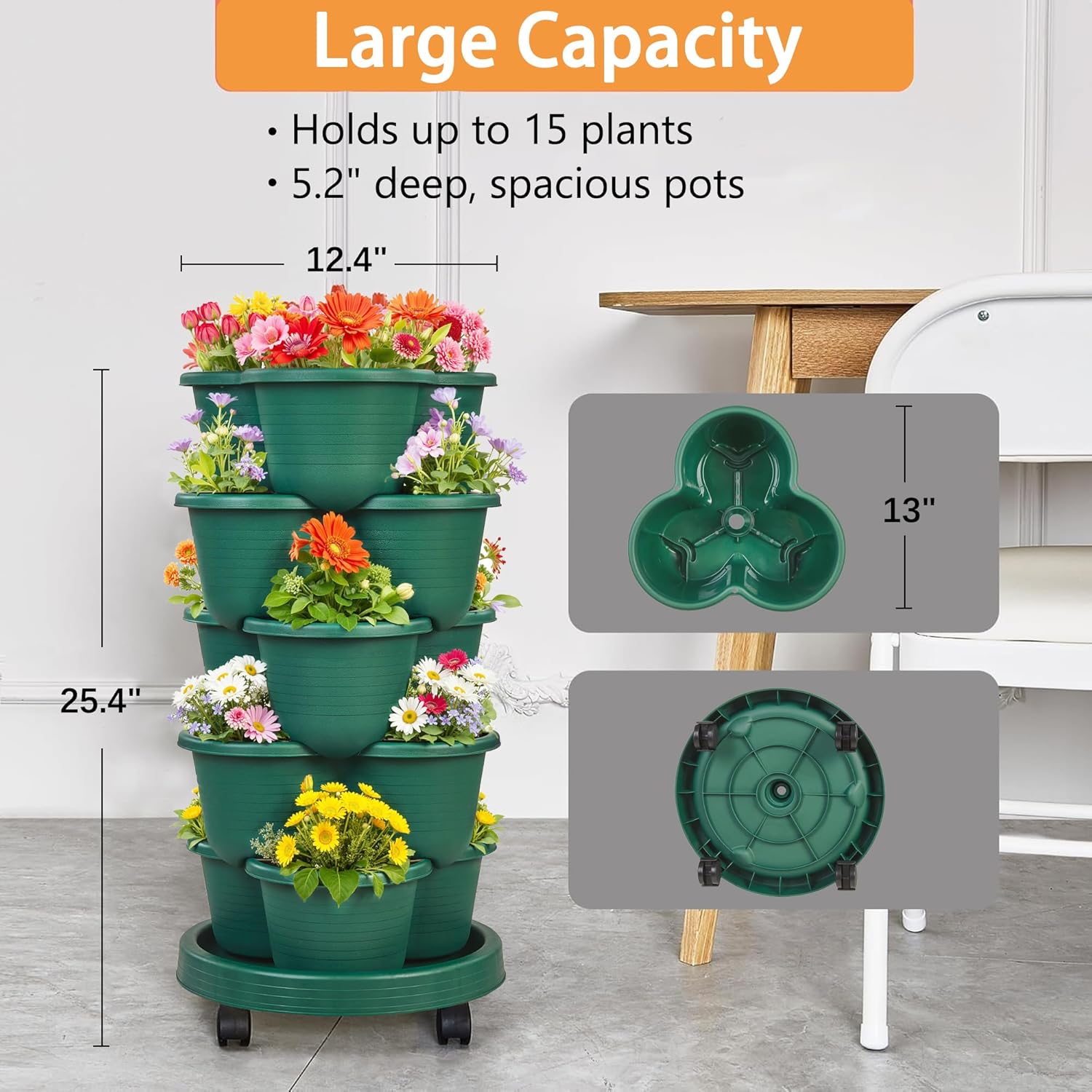 VECELO 5 Tier Vertical Garden Planter