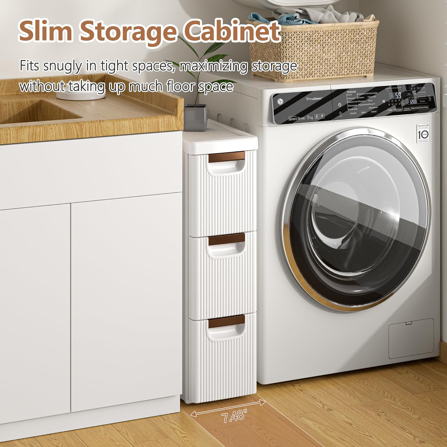 VECELO Narrow Bathroom Storage Cabinet