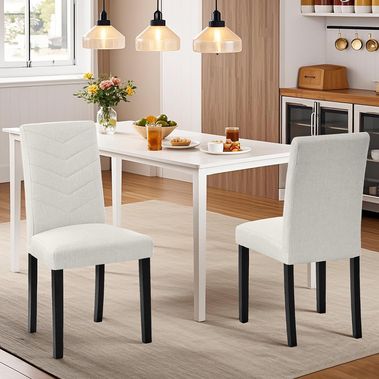 VECELO Upholstered Dining Chairs Set of 2