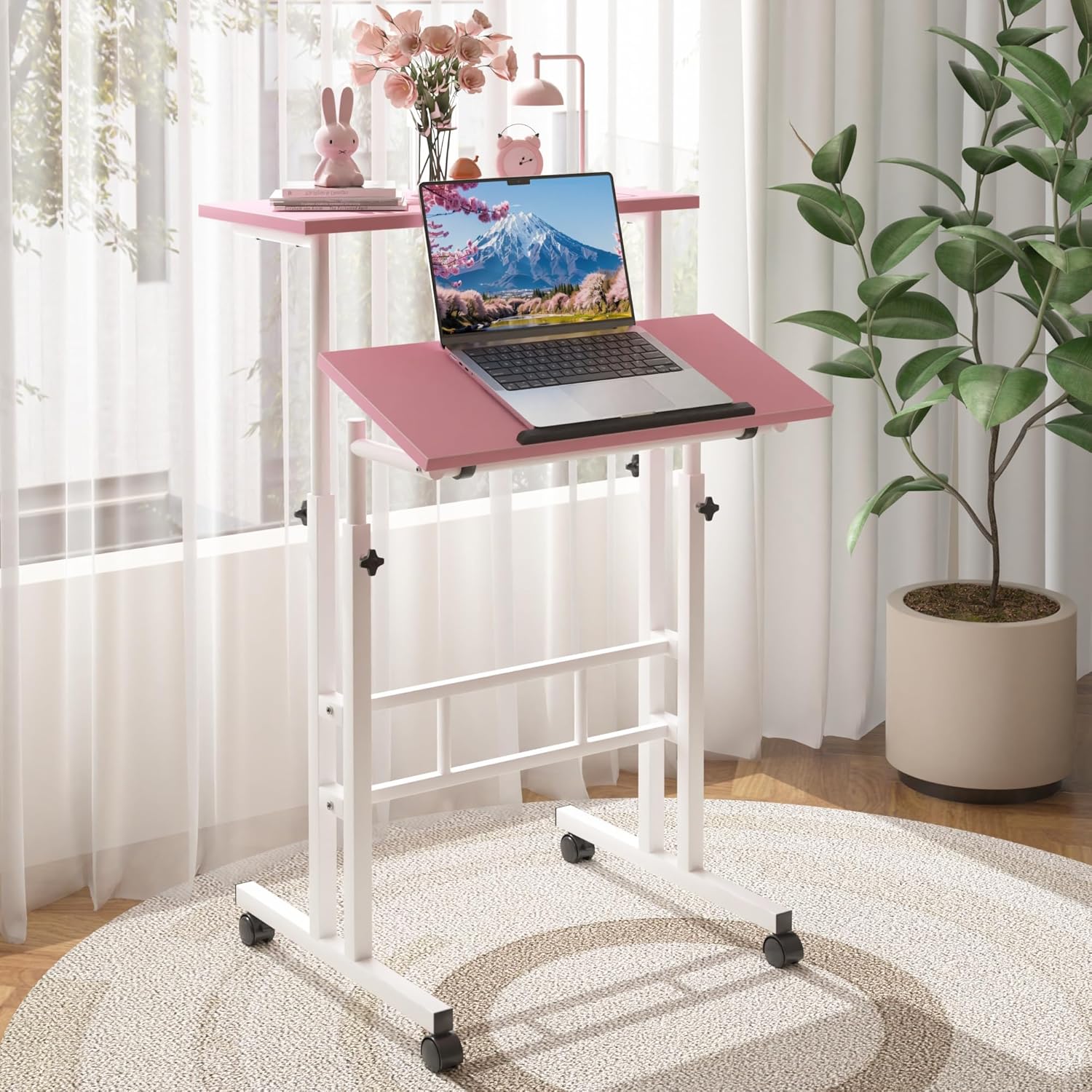 VECELO Small Mobile Standing Desk 24 Inch