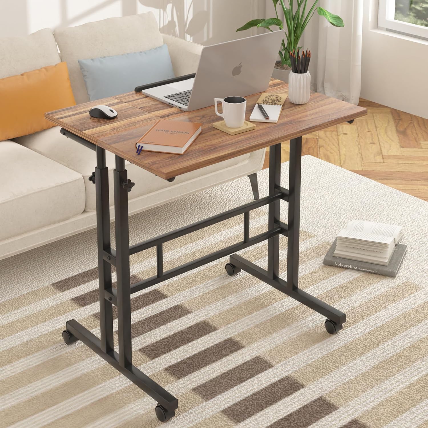 VECELO Mobile Small Standing Desk Adjustable Height