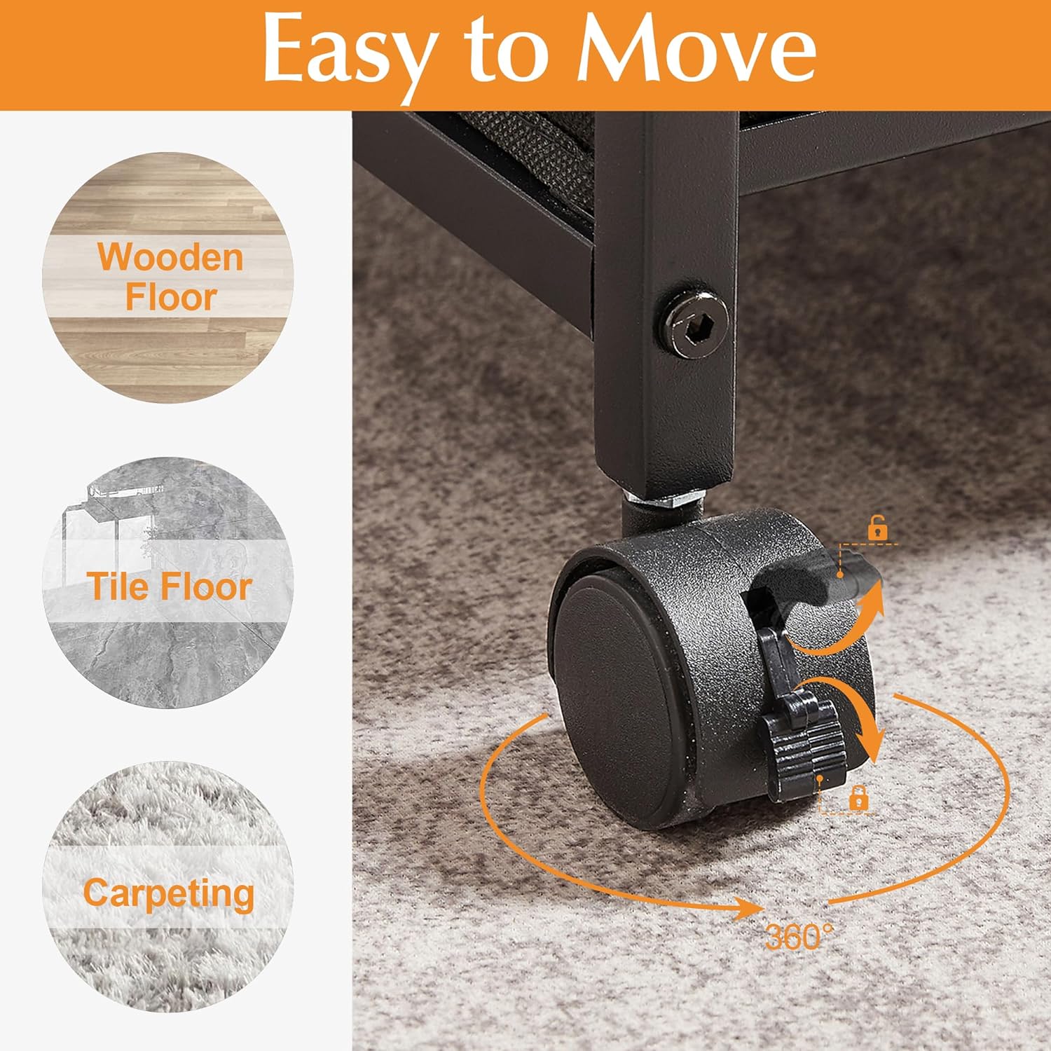 VECELO 3 Drawer Lateral File Cabinet, Rolling Printer Stand with Open Storage Shelf - VECELO