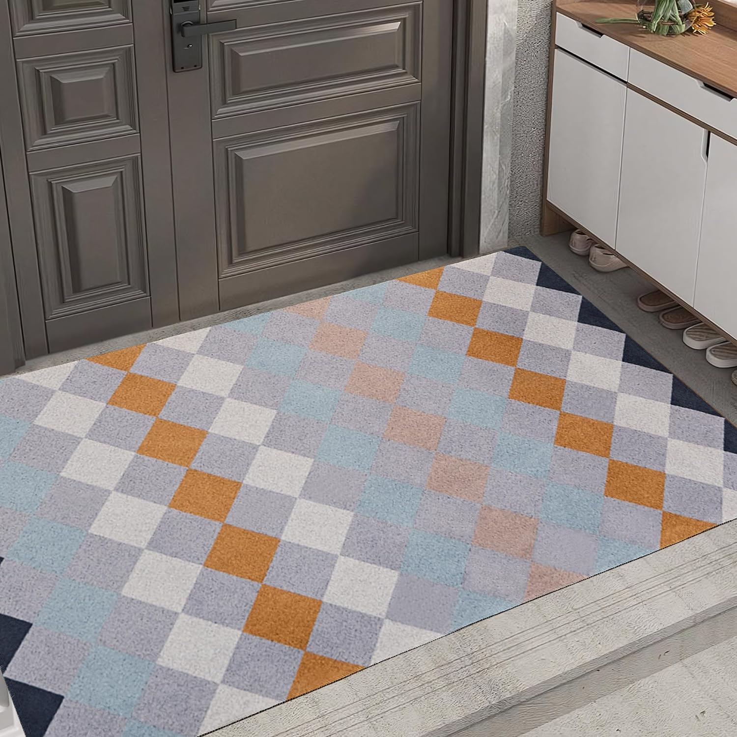 VECELO Outdoor Front Door Mat Outside Entrance, Low-Profile Welcome Mat - VECELO